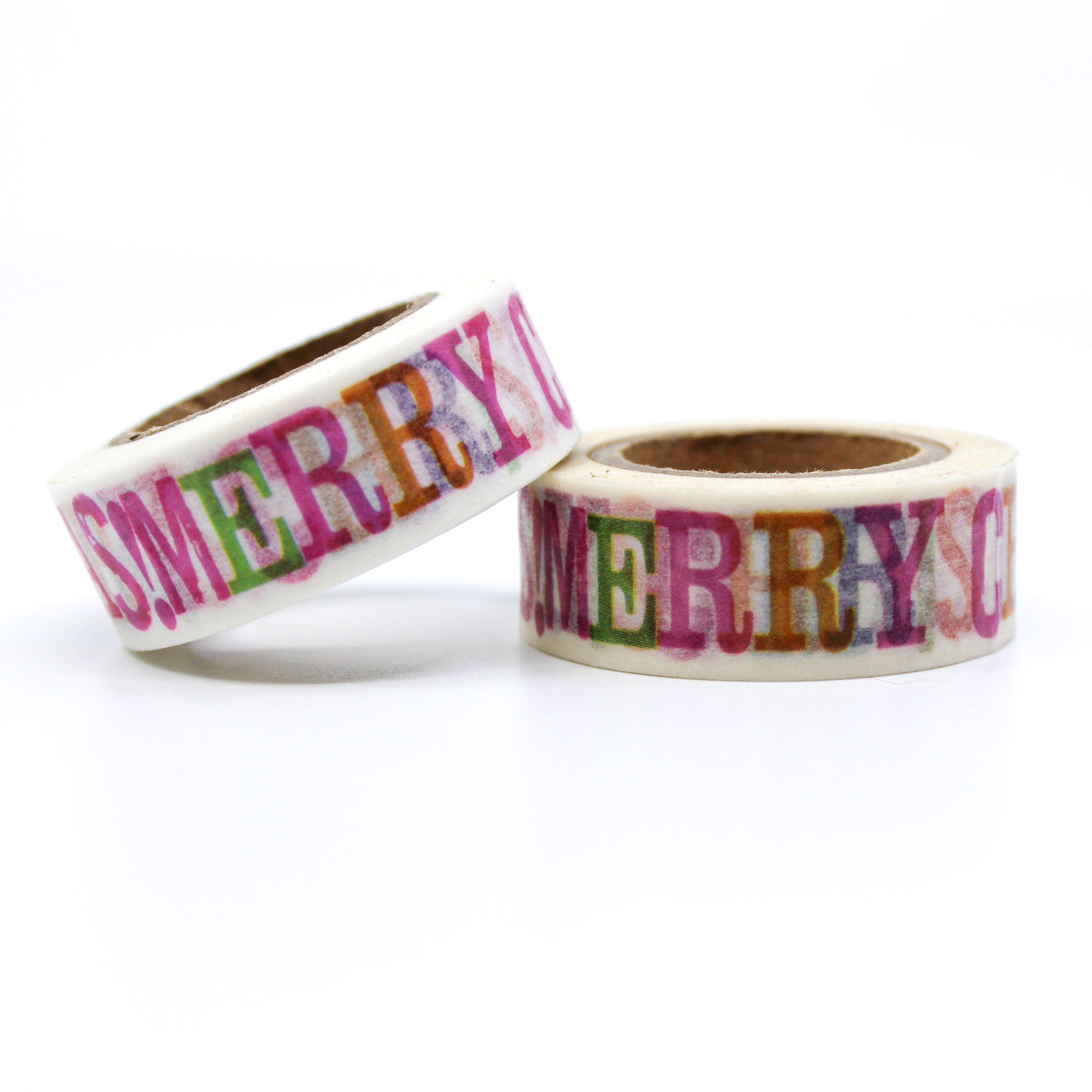 This is a cute Merry Christmas block text or phrases for Journal Supplies, Scrapbooking washi tapes from BBB Supplies Craft Shop