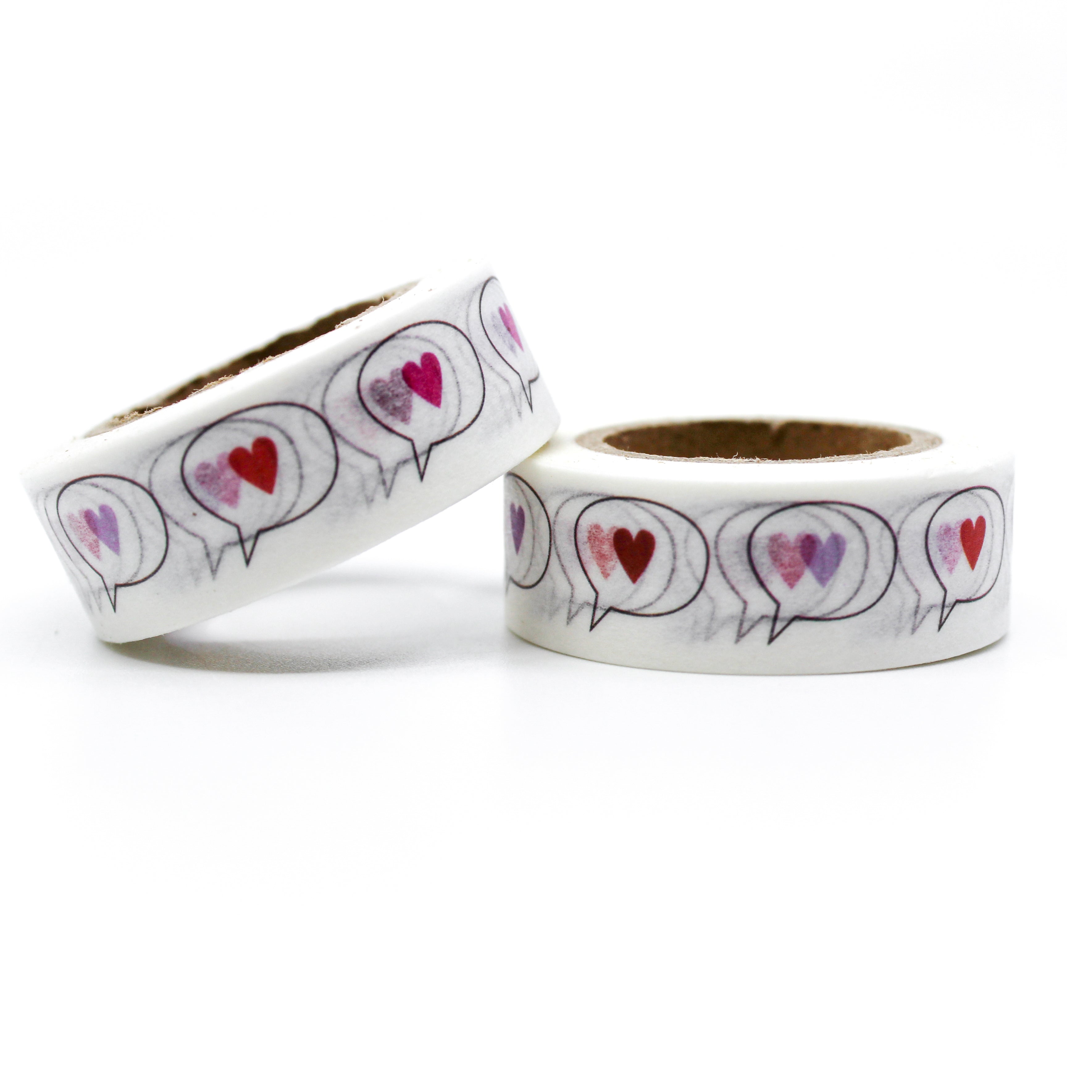 This is a little red and violet hearts inside the talk box for Journal Supplies, Scrapbooking washi tapes rom BBB Supplies Craft Shop