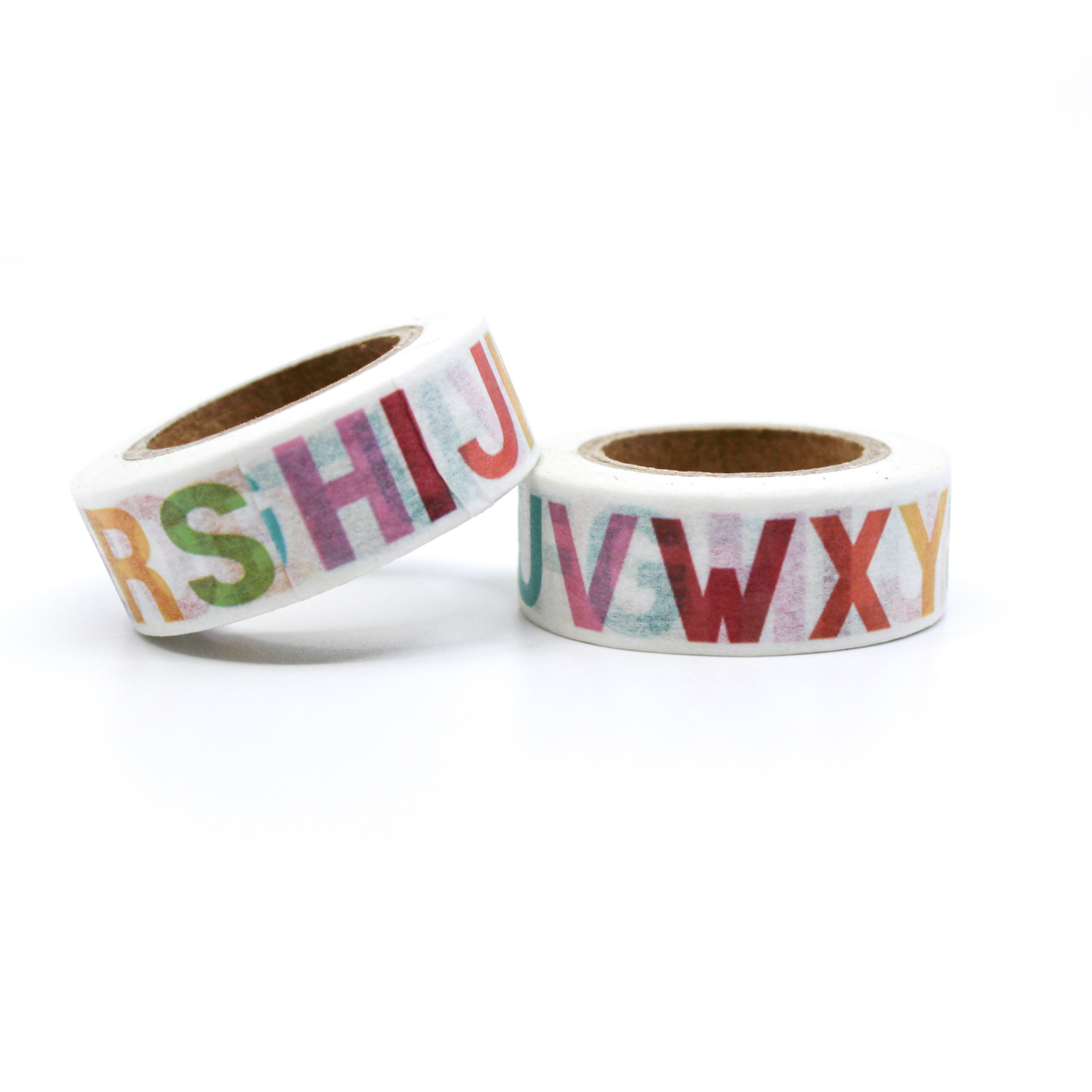 This is a multi color collection of Alphabet letters for Journal Supplies, Scrapbooking washi tapes rom BBB Supplies Craft Shop