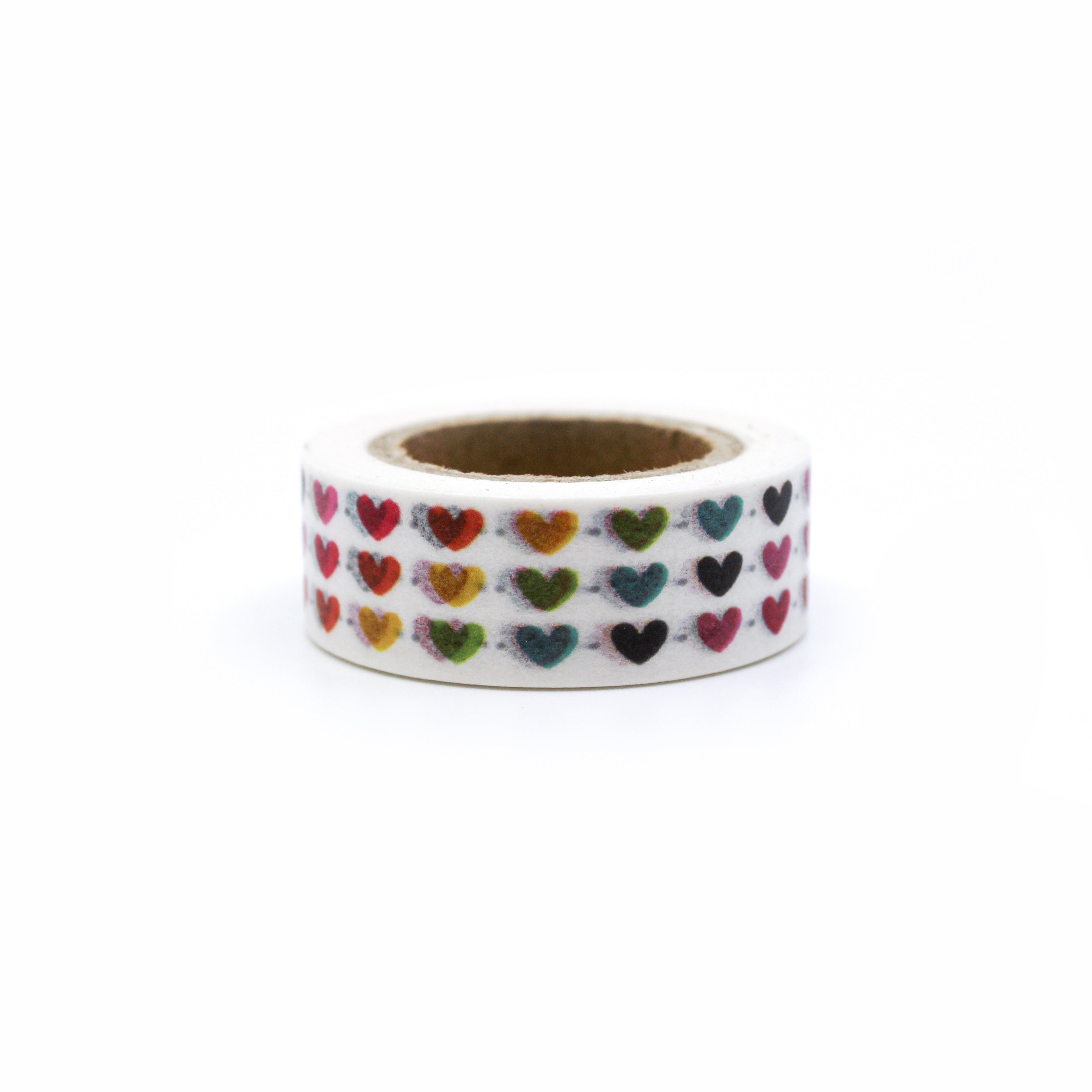 This is a variety of color of cute little hearts washi tape from BBB Supplies Craft Shop