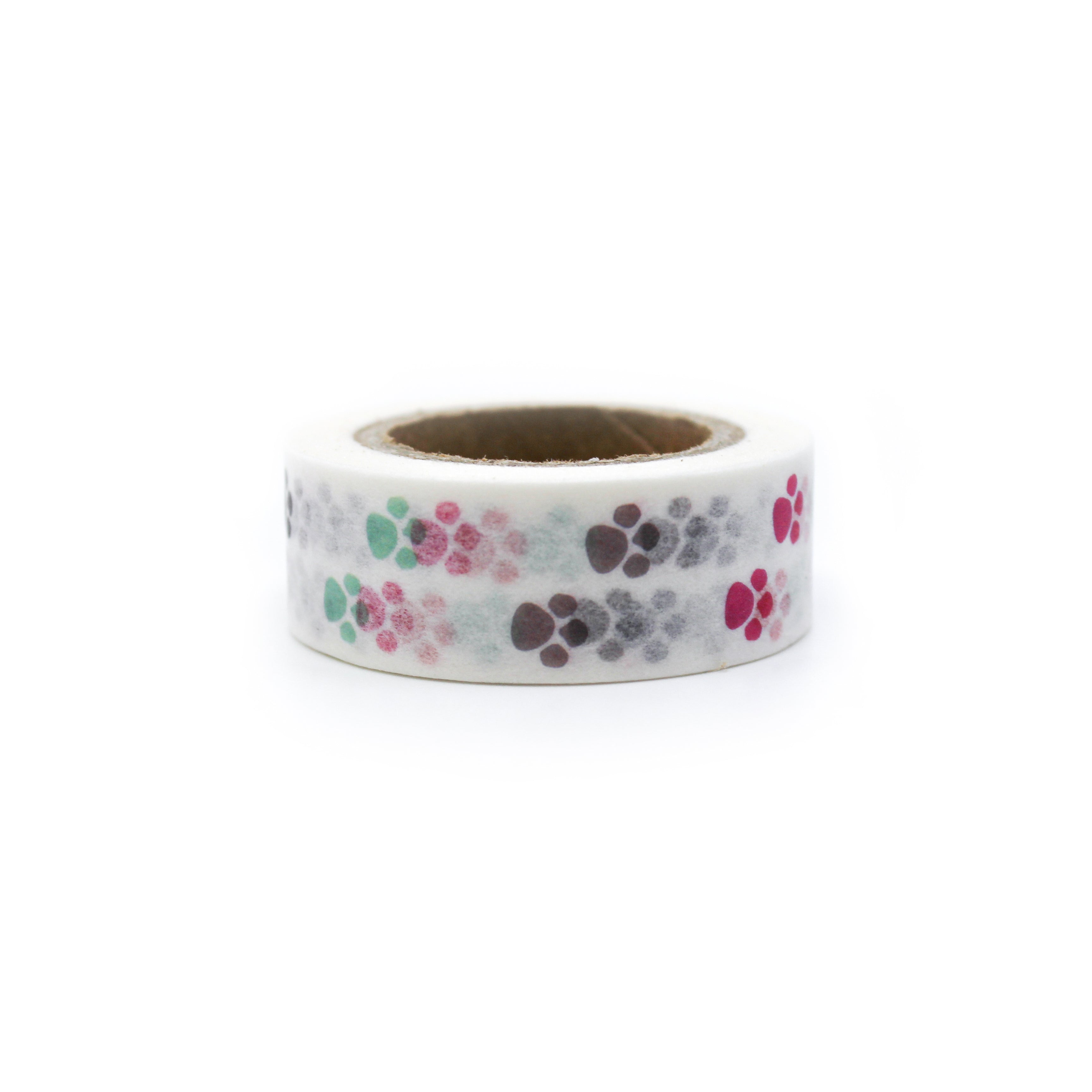 This is a variety of color of cute paw prints of animals washi tape from BBB Supplies Craft Shop