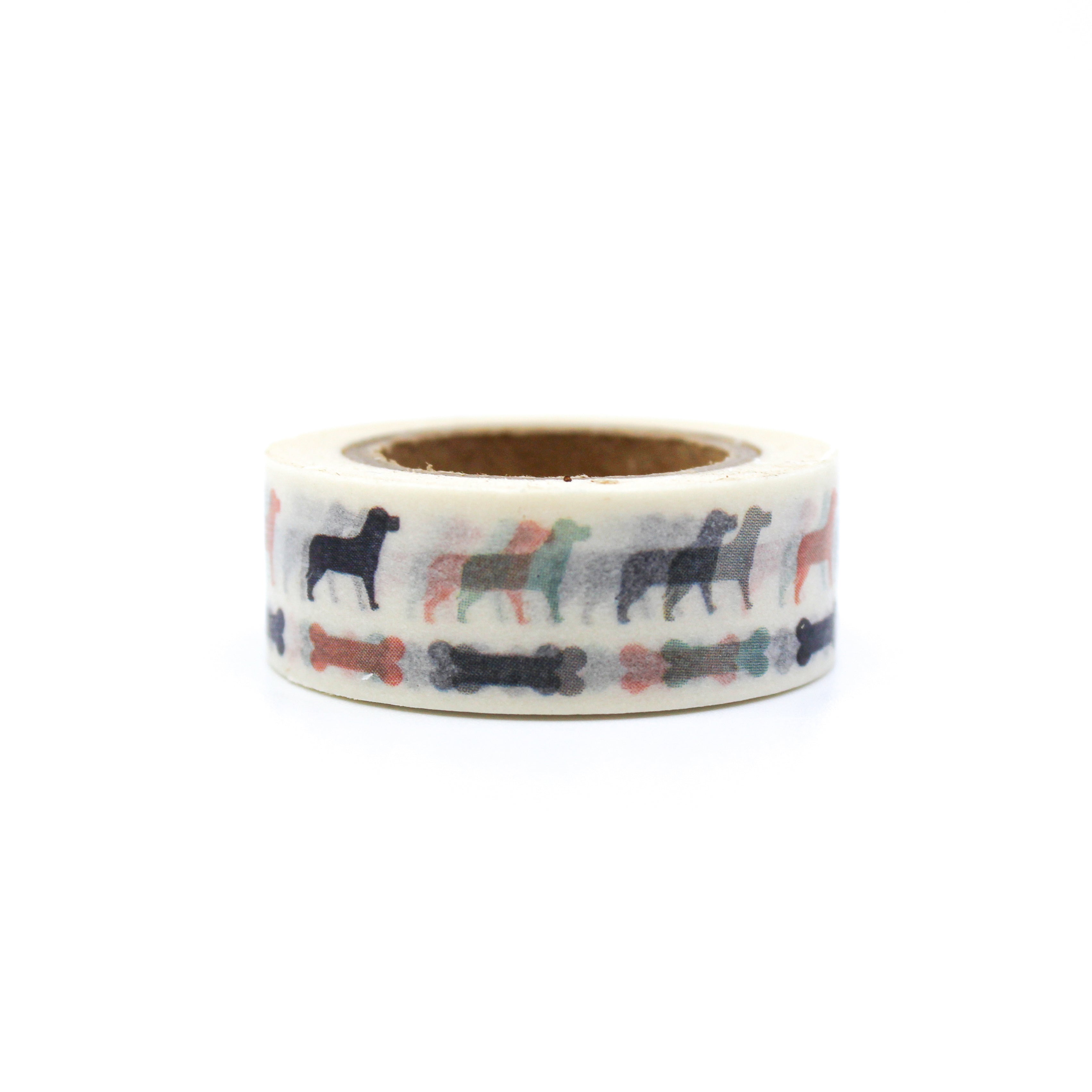 This is a variety of color of cute dogs with bones washi tape from BBB Supplies Craft Shop