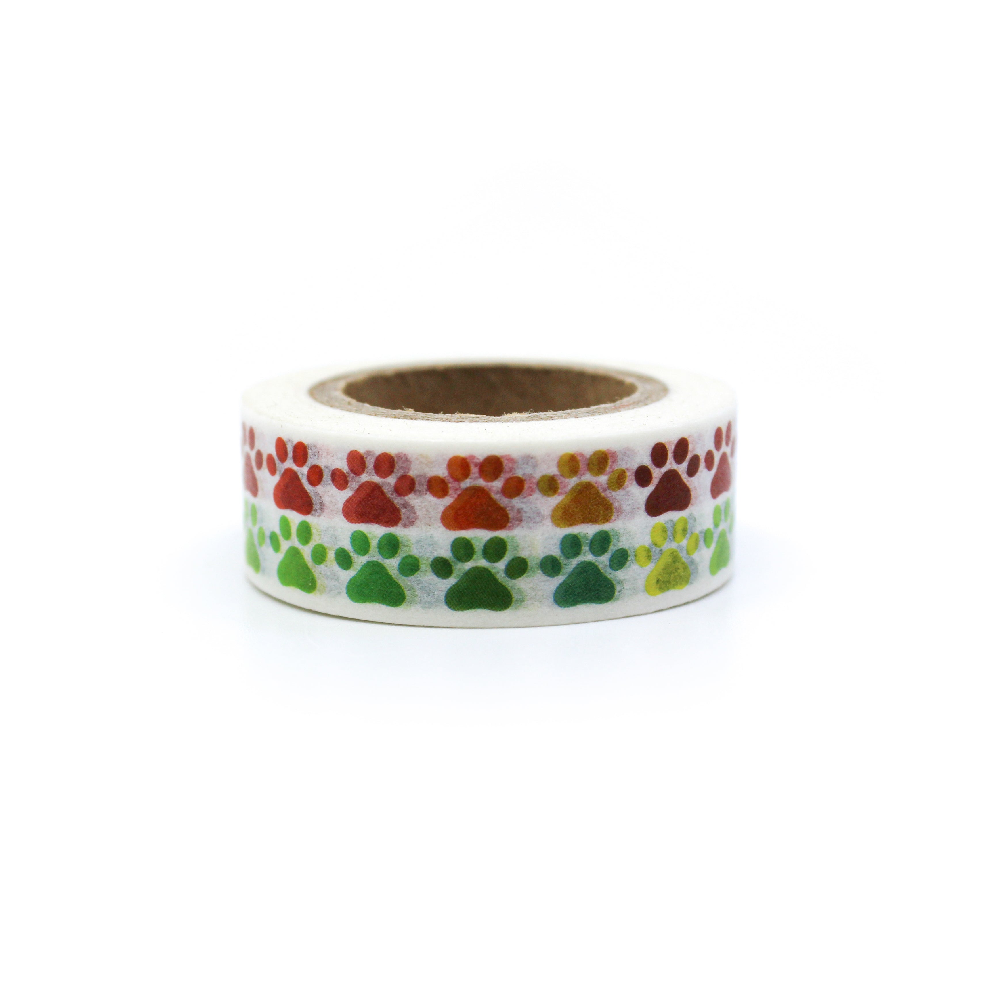 This is a variety of color of cute animal paw prints washi tape from BBB Supplies Craft Shop