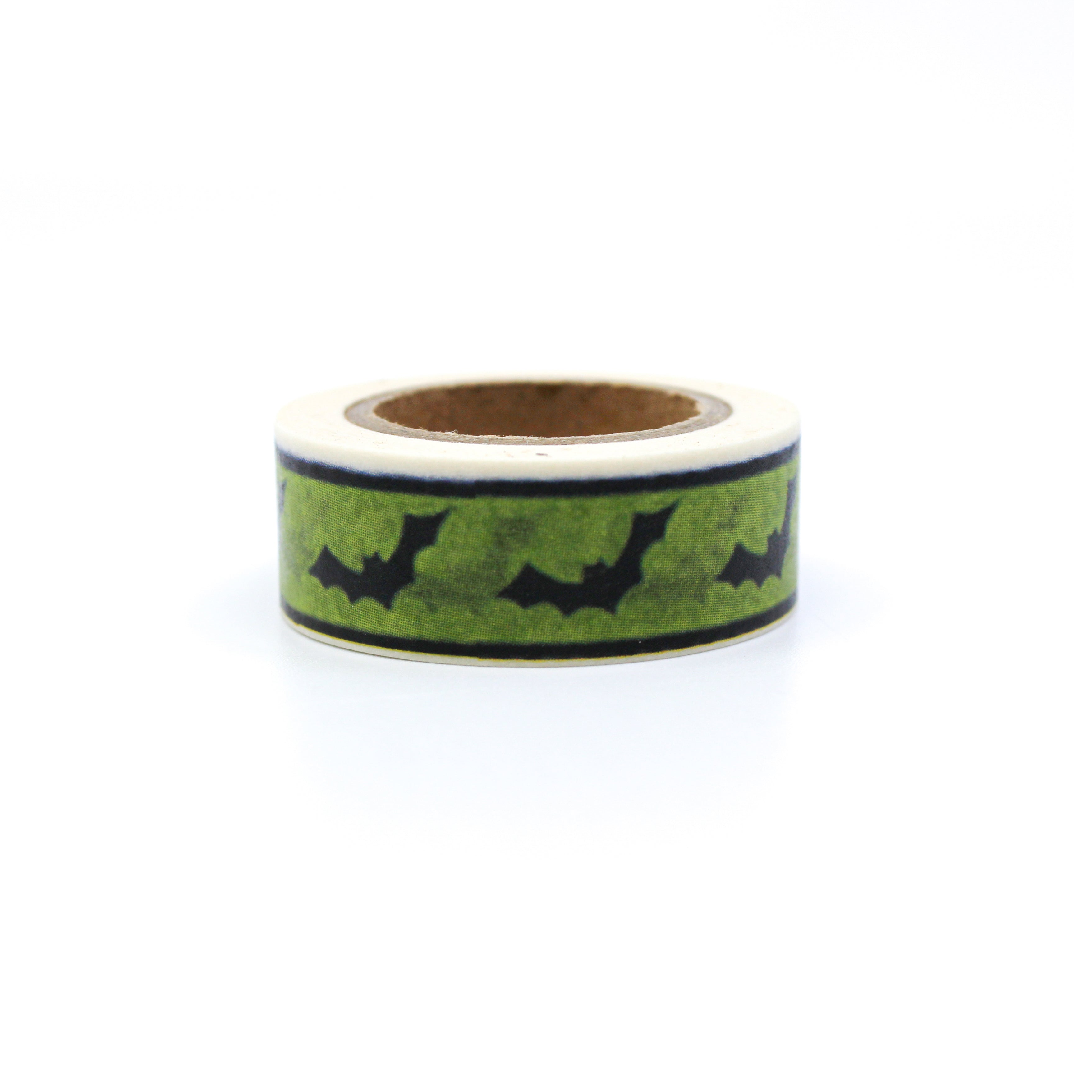 This is a small black bats with green background washi tape from BBB Supplies Craft Shop