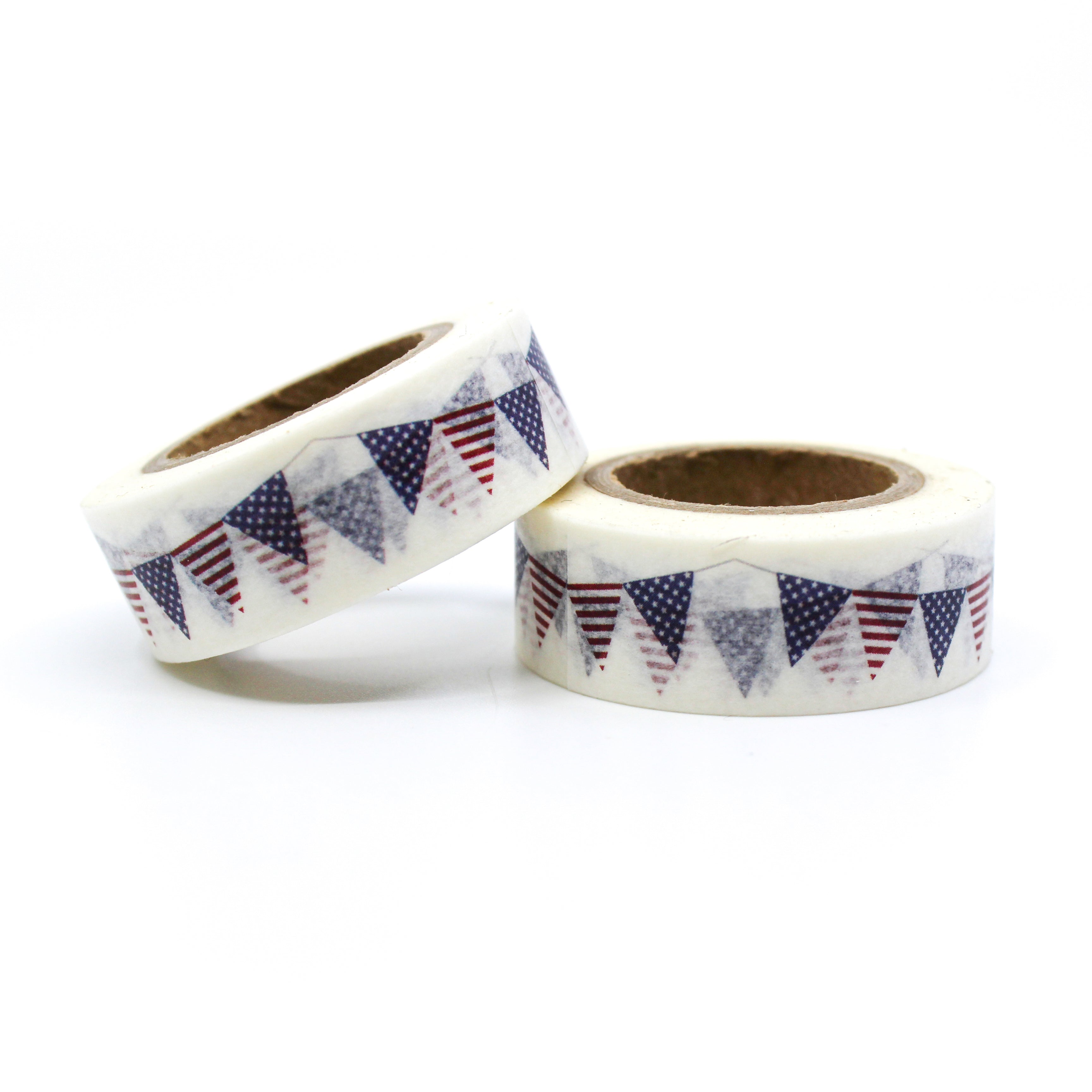 This is a multi-color American flag strung on a wire pattern for Journal Supplies, Scrapbooking washi tapes from BBB Supplies Craft Shop