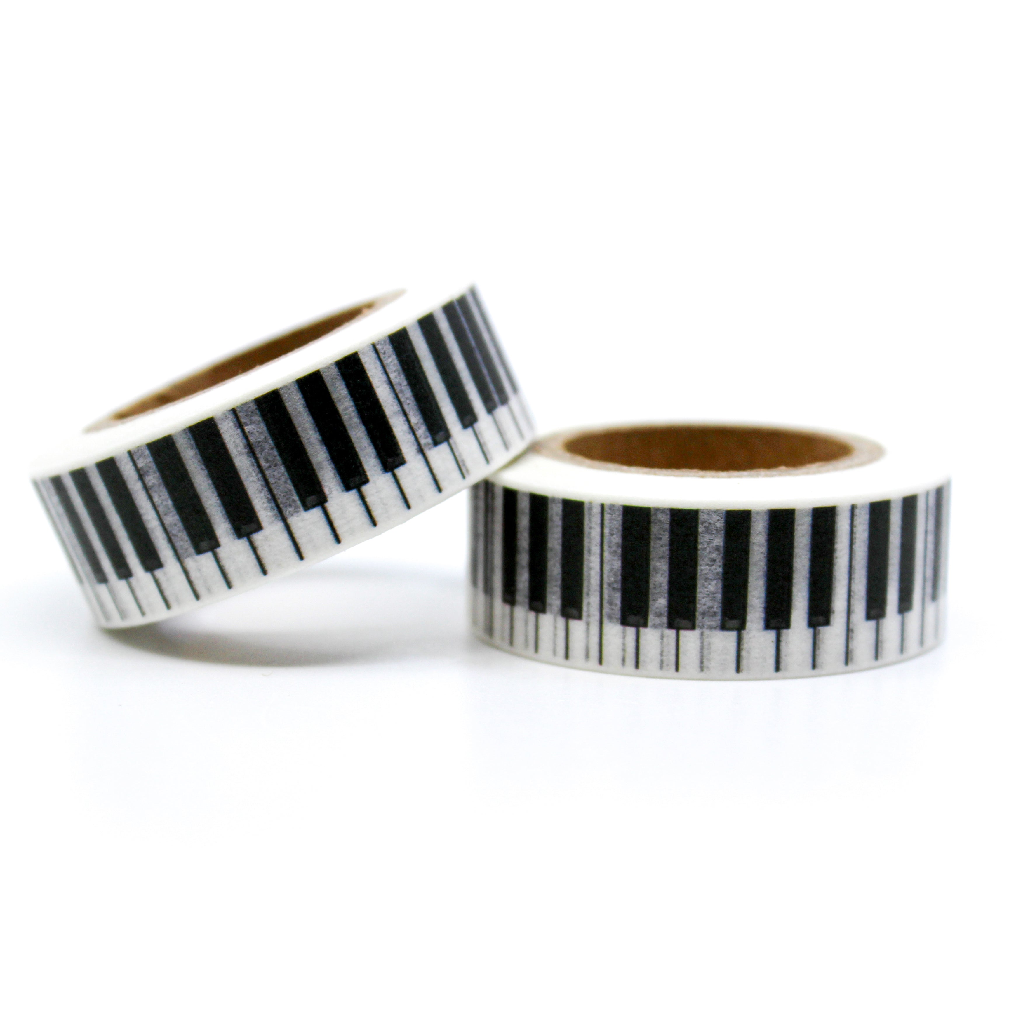 This is a black and white piano keys pattern for Journal Supplies, Scrapbooking washi tapes from BBB Supplies Craft Shop