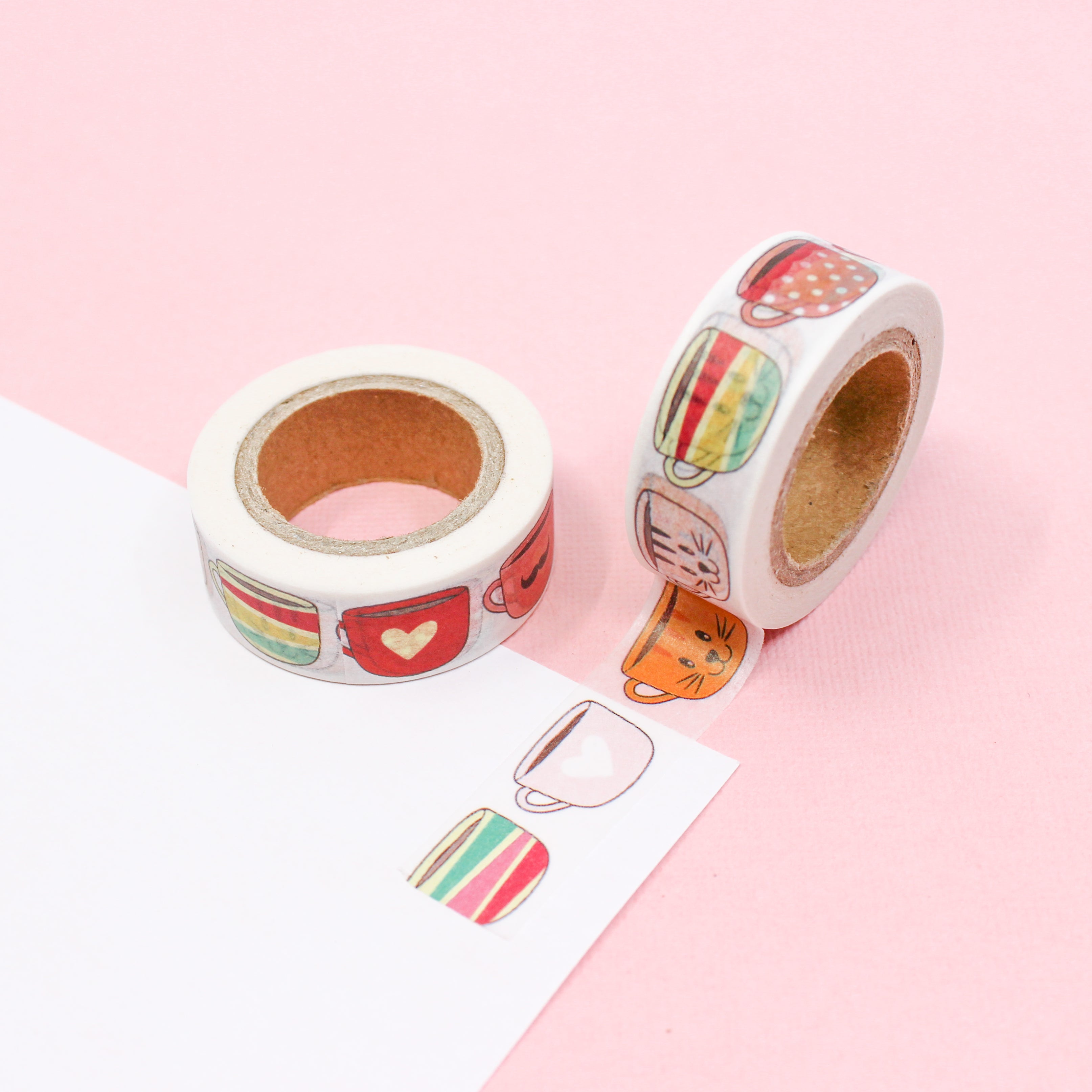 This is a various coffee character mugs pattern washi tape from BBB Supplies Craft Shop