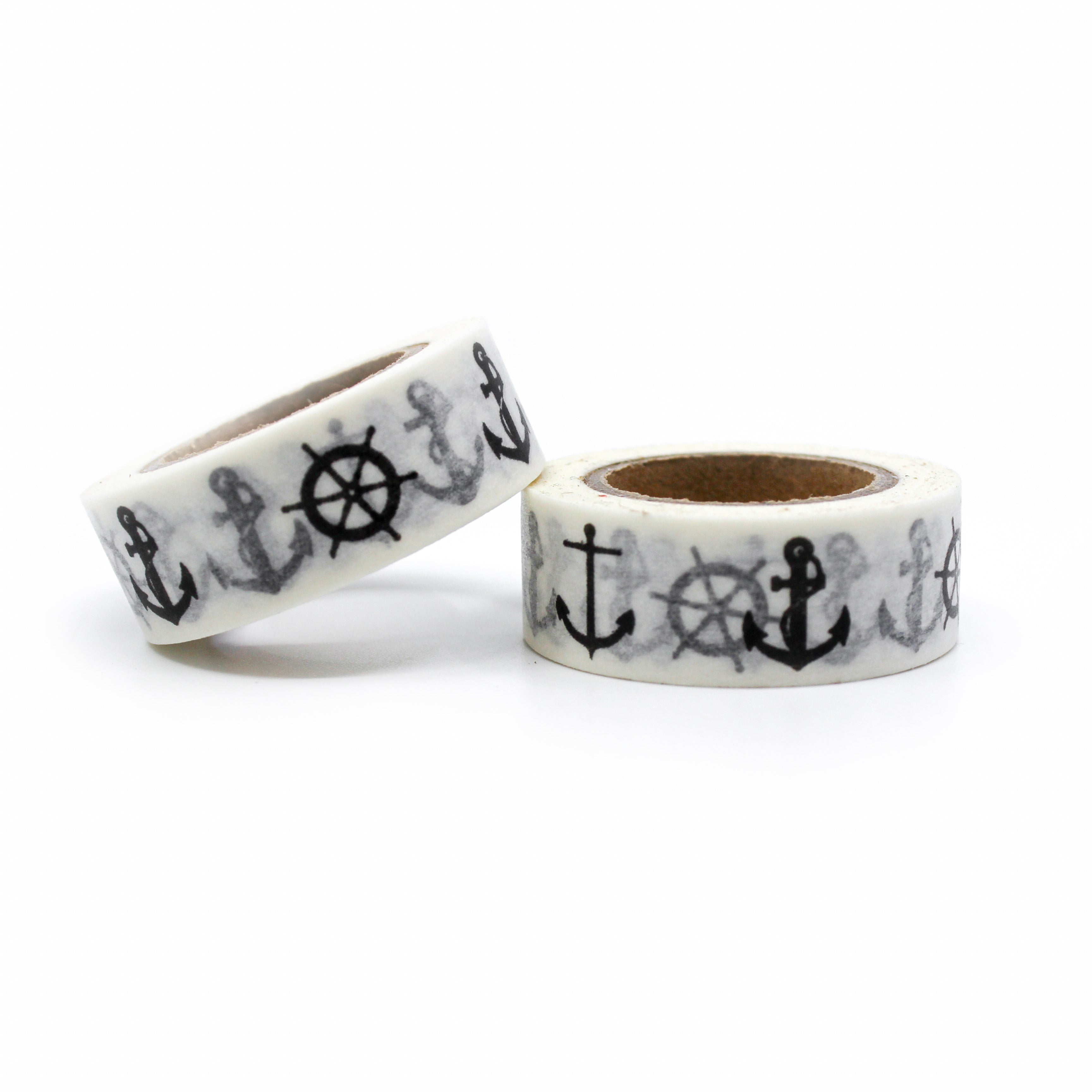 This is a cute black anchor and helms for Journal Supplies, Scrapbooking washi tapes from BBB Supplies Craft Shop
