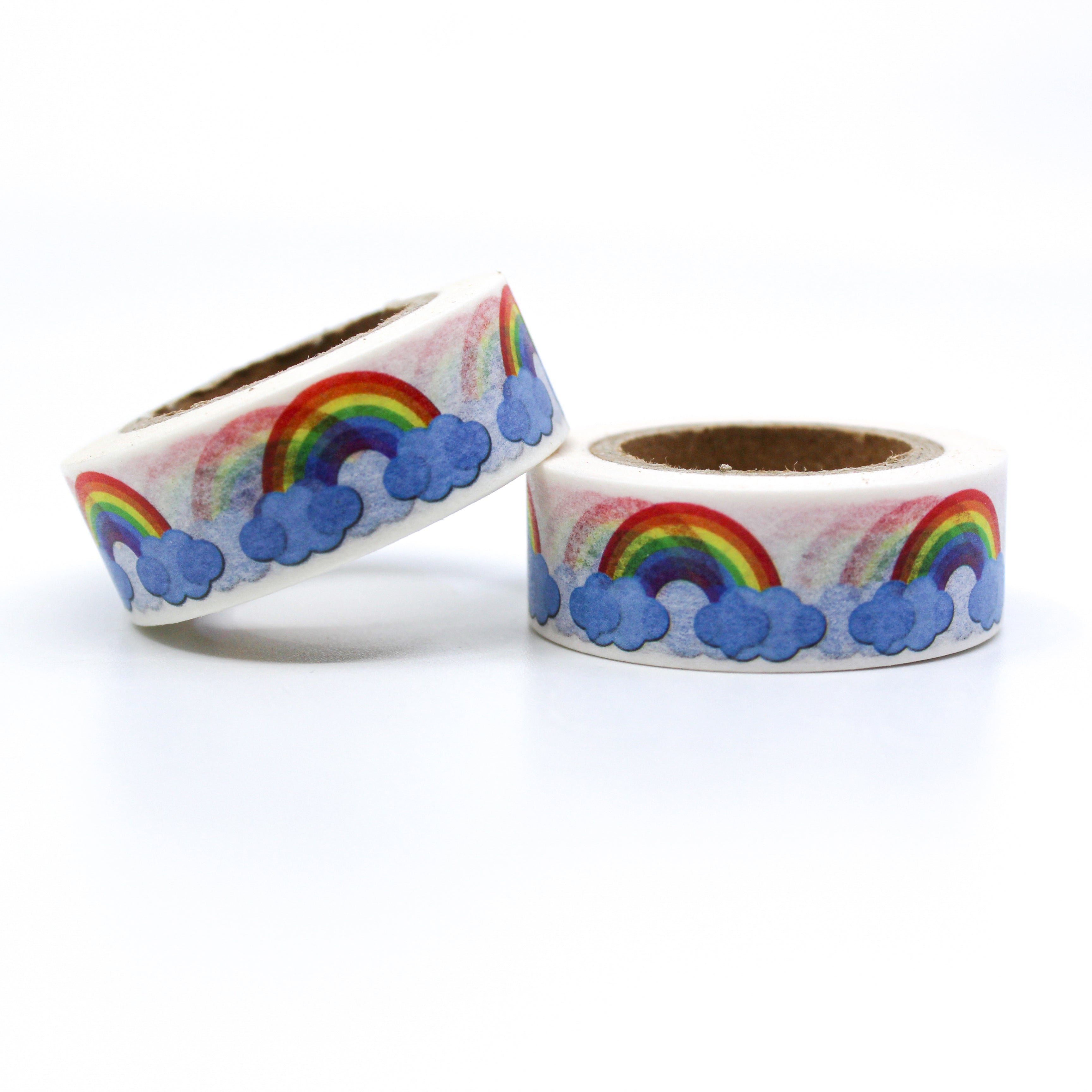 This is a cute rainbow with clouds for Journal Supplies, Scrapbooking washi tapes from BBB Supplies Craft Shop