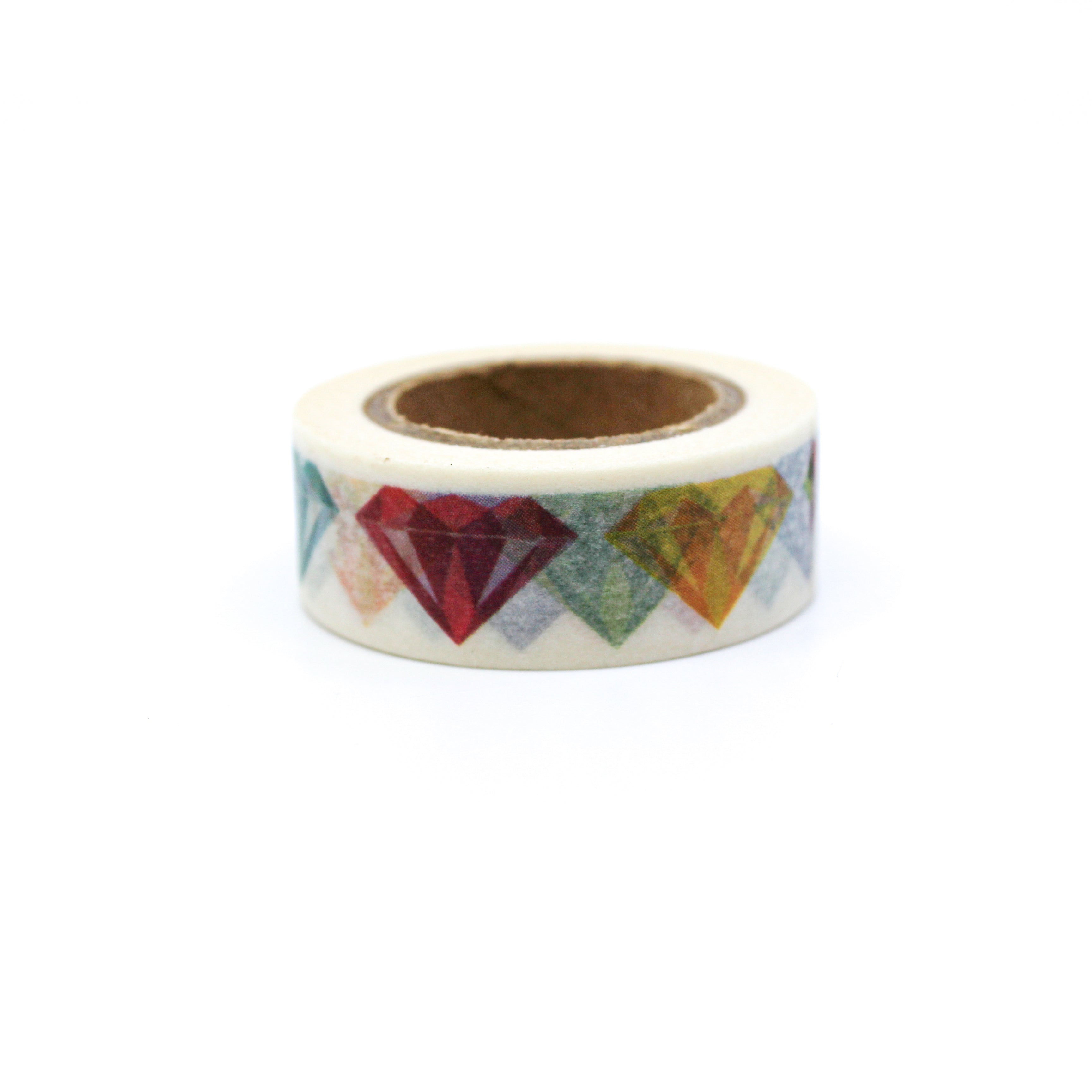 This is a cute collection of diamond gems in a white background washi tape from BBB Supplies Craft Shop