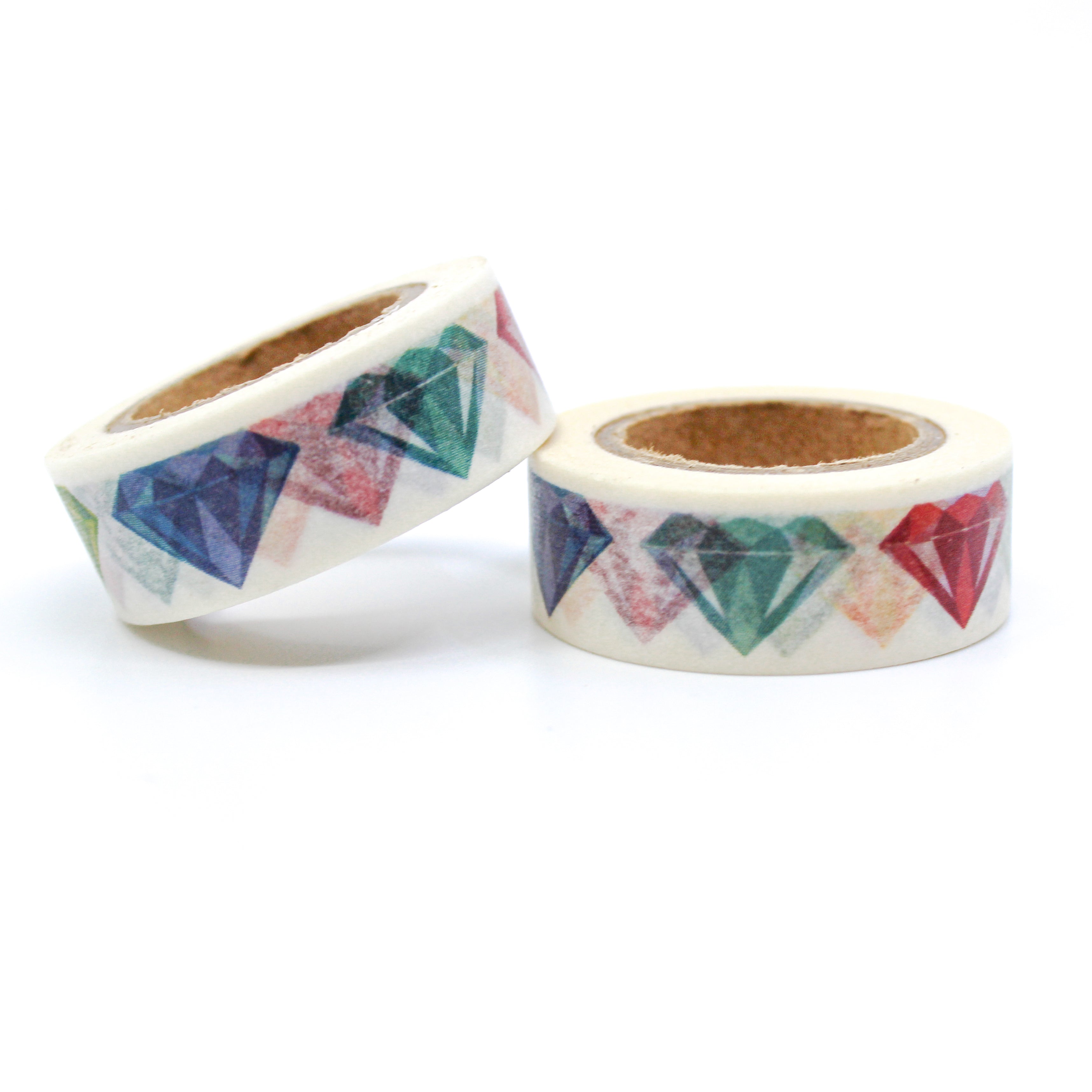 This is a colorful diamond gemstone for Journal Supplies, Scrapbooking washi tapes from BBB Supplies Craft Shop