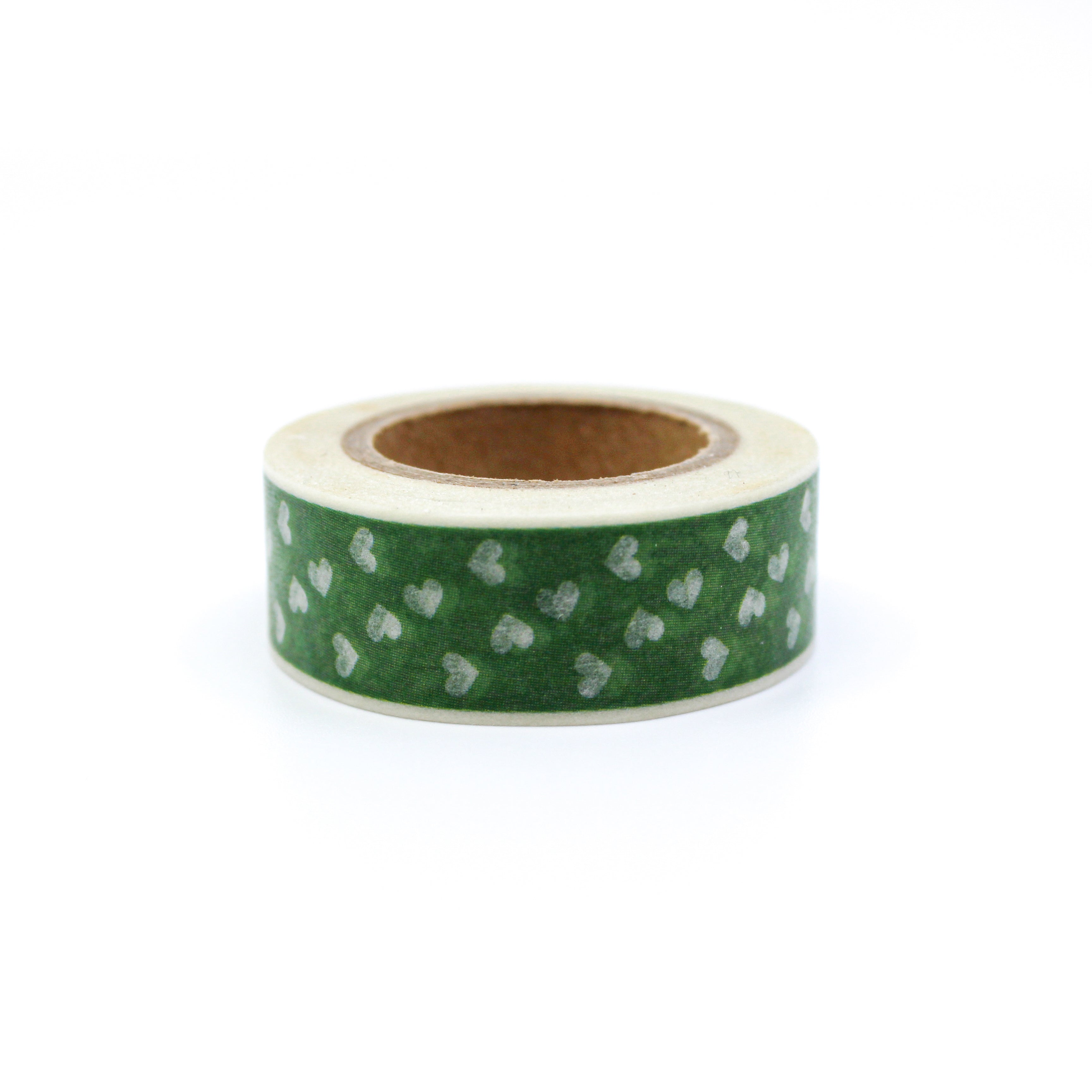 This is a green multi hearts washi tape from BBB Supplies Craft Shop