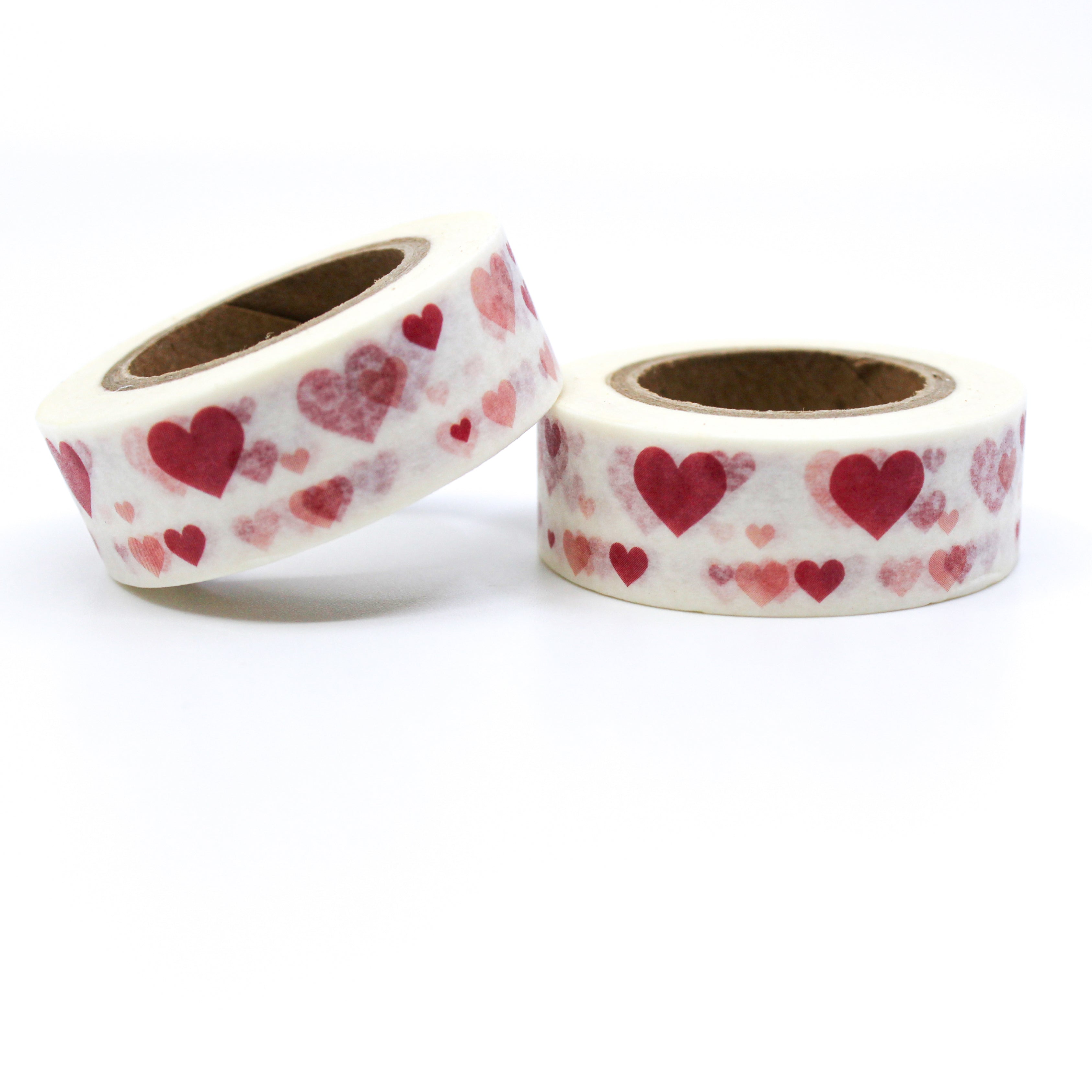 This is a cute red and pink multi hearts for Journal Supplies, Scrapbooking washi tapes rom BBB Supplies Craft Shop