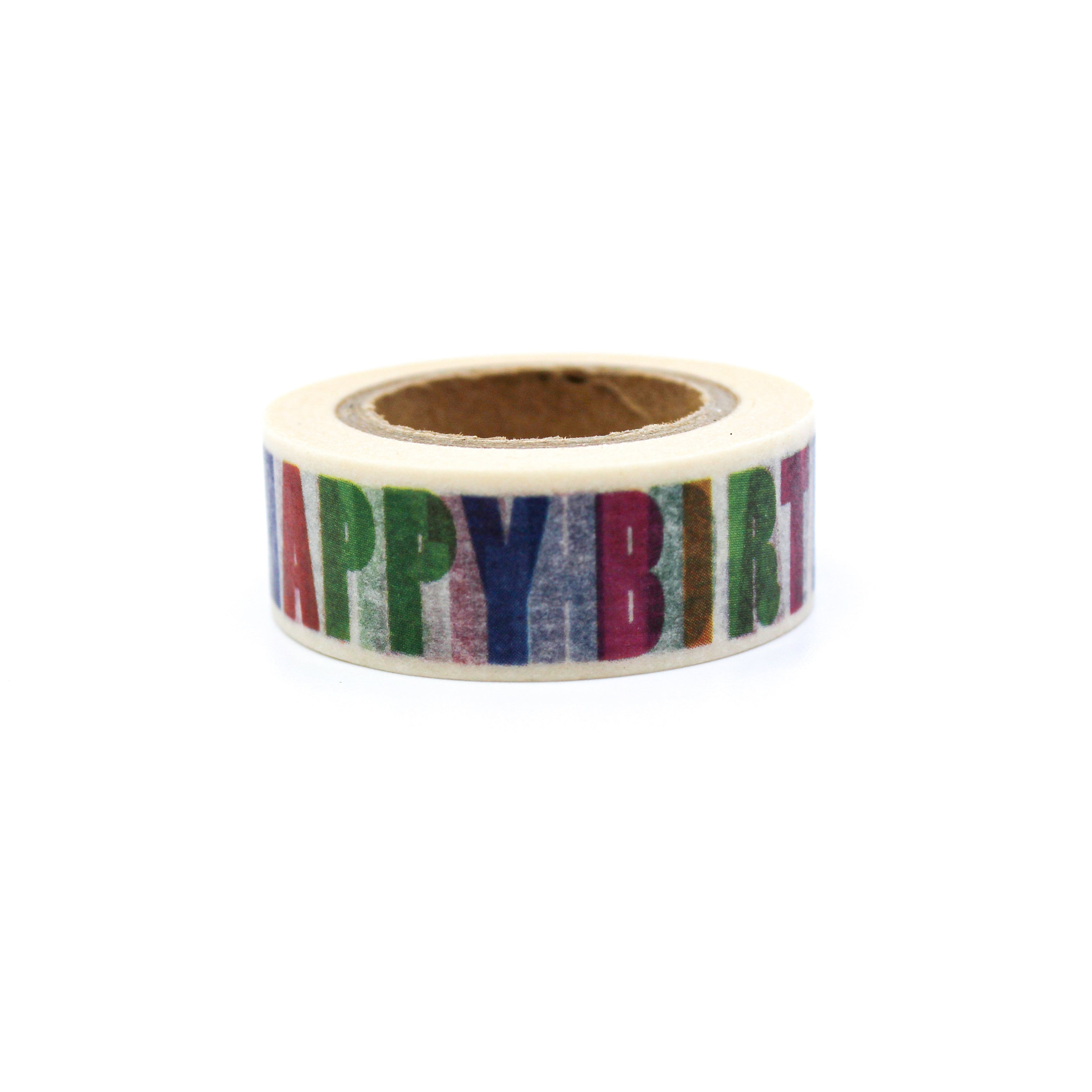 This is a happy birthday to you in a white background washi tape from BBB Supplies Craft Shop