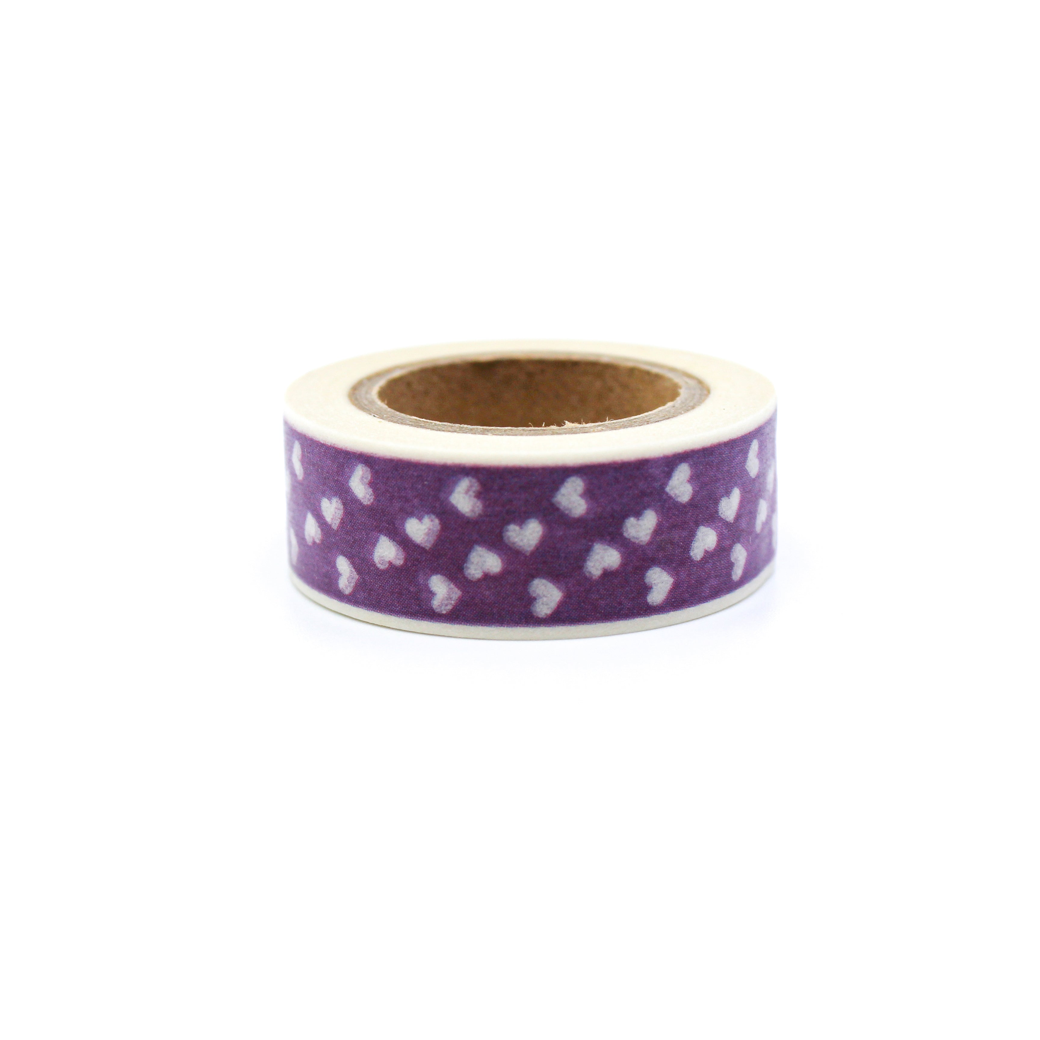 This is a purple multi hearts washi tape from BBB Supplies Craft Shop