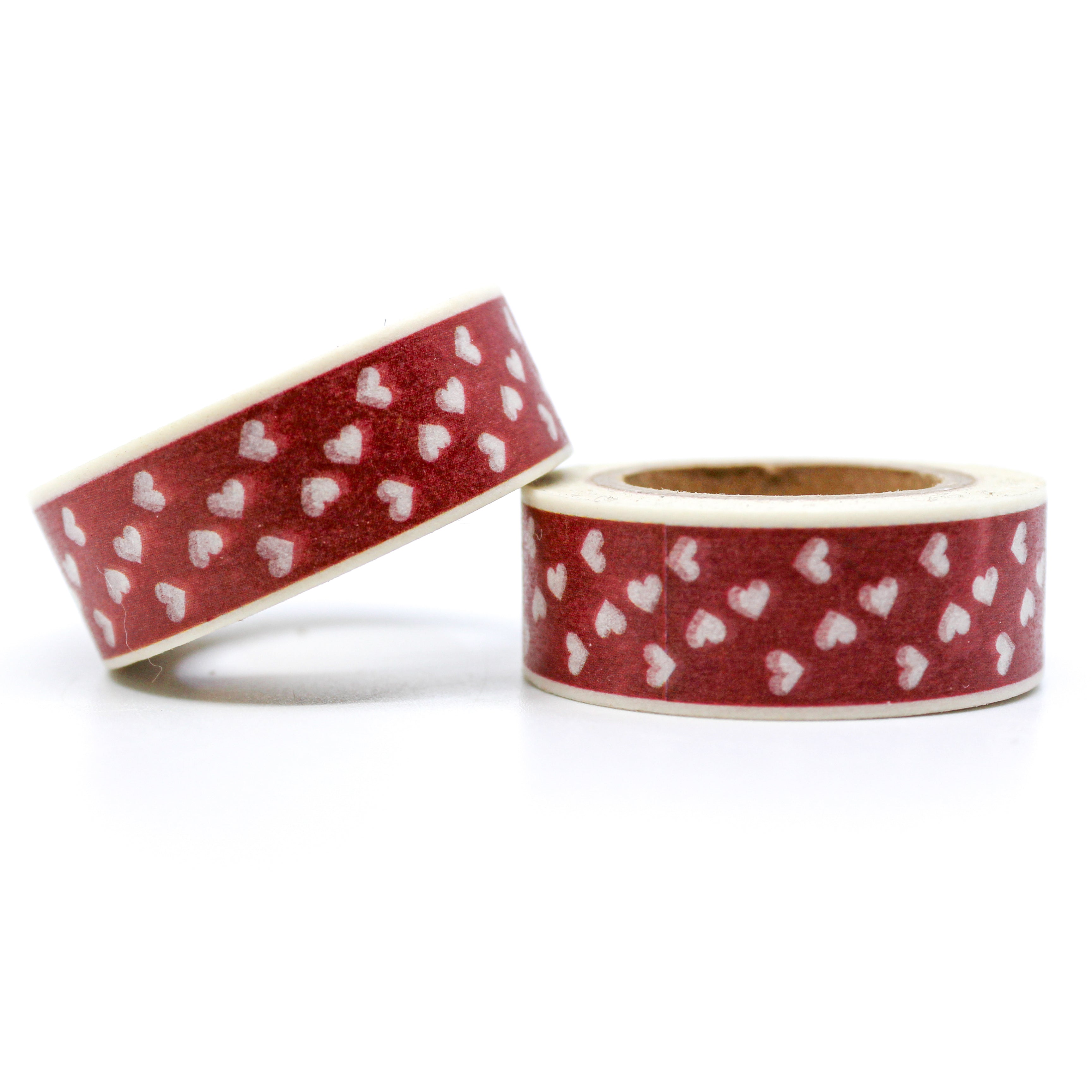 This is a red multi-hearts for Journal Supplies, Scrapbooking washi tapes rom BBB Supplies Craft Shop