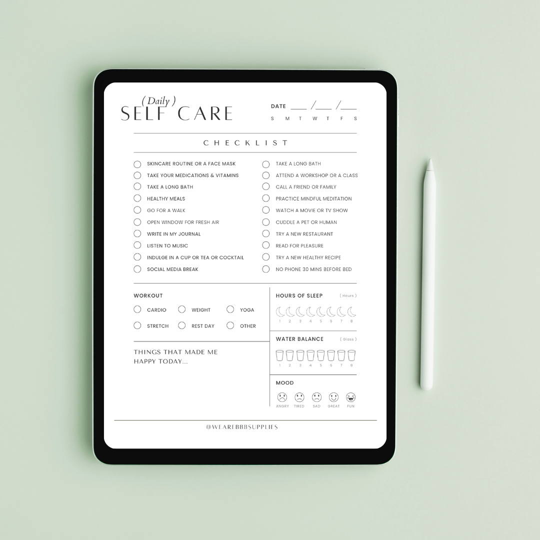 FREE Self-care Checklist Printable | PDF Download | BBB Supplies free-self-care-checklist-printable-pdf-download-bbb-supplies