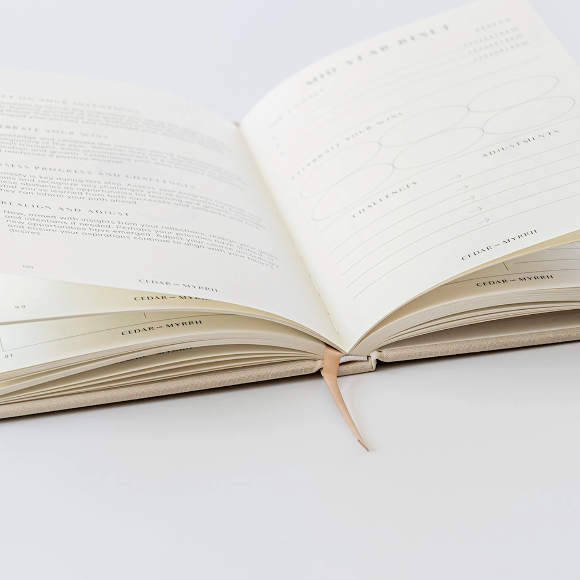 Living with Intent Journal featuring guided prompts for mindfulness, self-reflection, goal-setting, and daily habit tracking for a purposeful and intentional life.