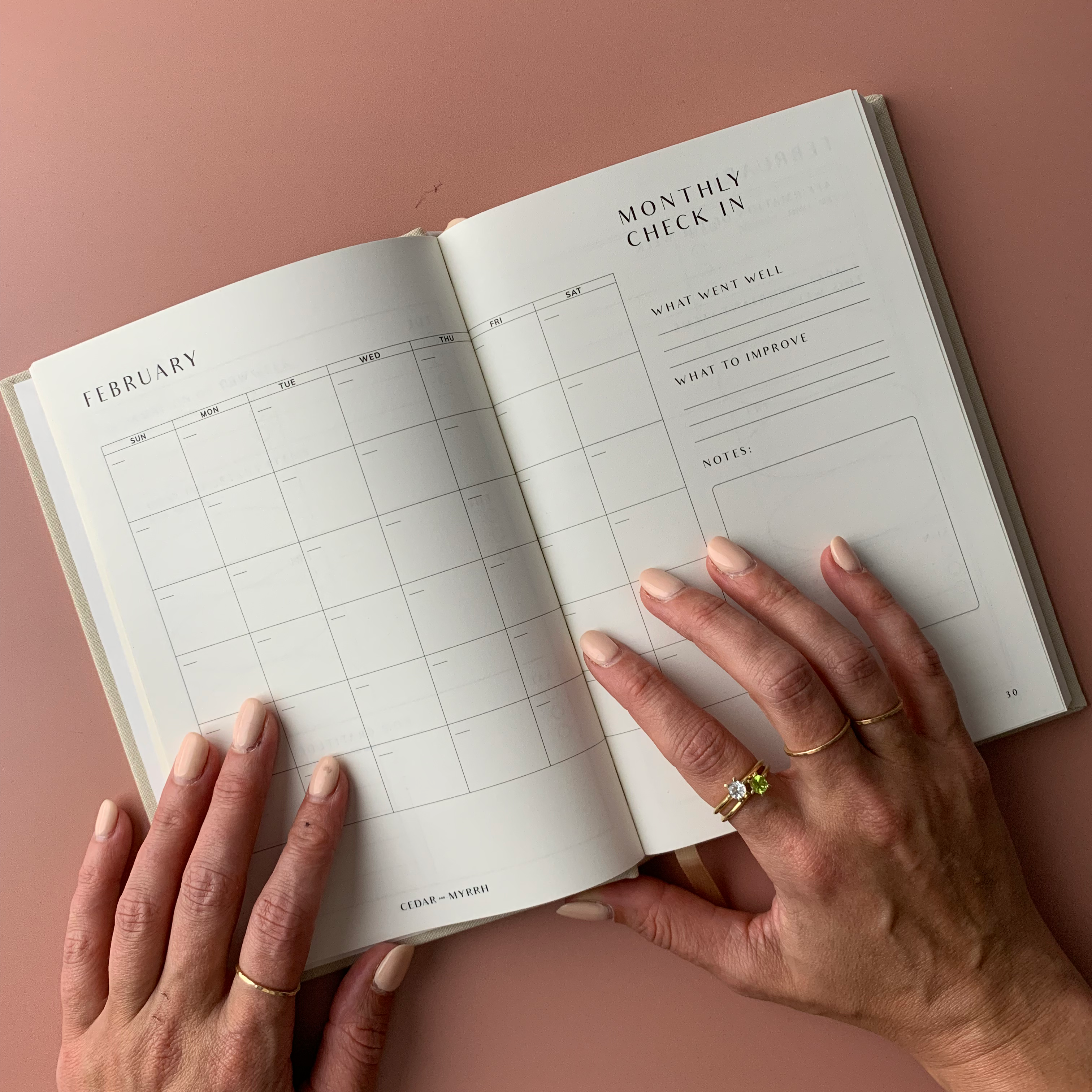Living with Intent Journal featuring guided prompts for mindfulness, self-reflection, goal-setting, and daily habit tracking for a purposeful and intentional life.