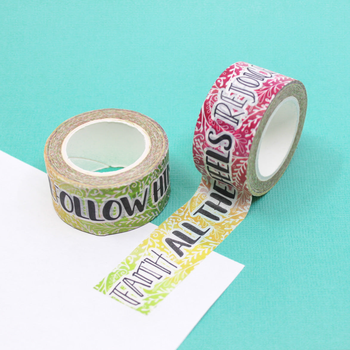 Infuse your journaling with faith and inspiration using our washi tape adorned with faith phrases and spiritual quotes, enhancing your connection with your faith. This tape is sold at BBB Supplies Craft Shop.