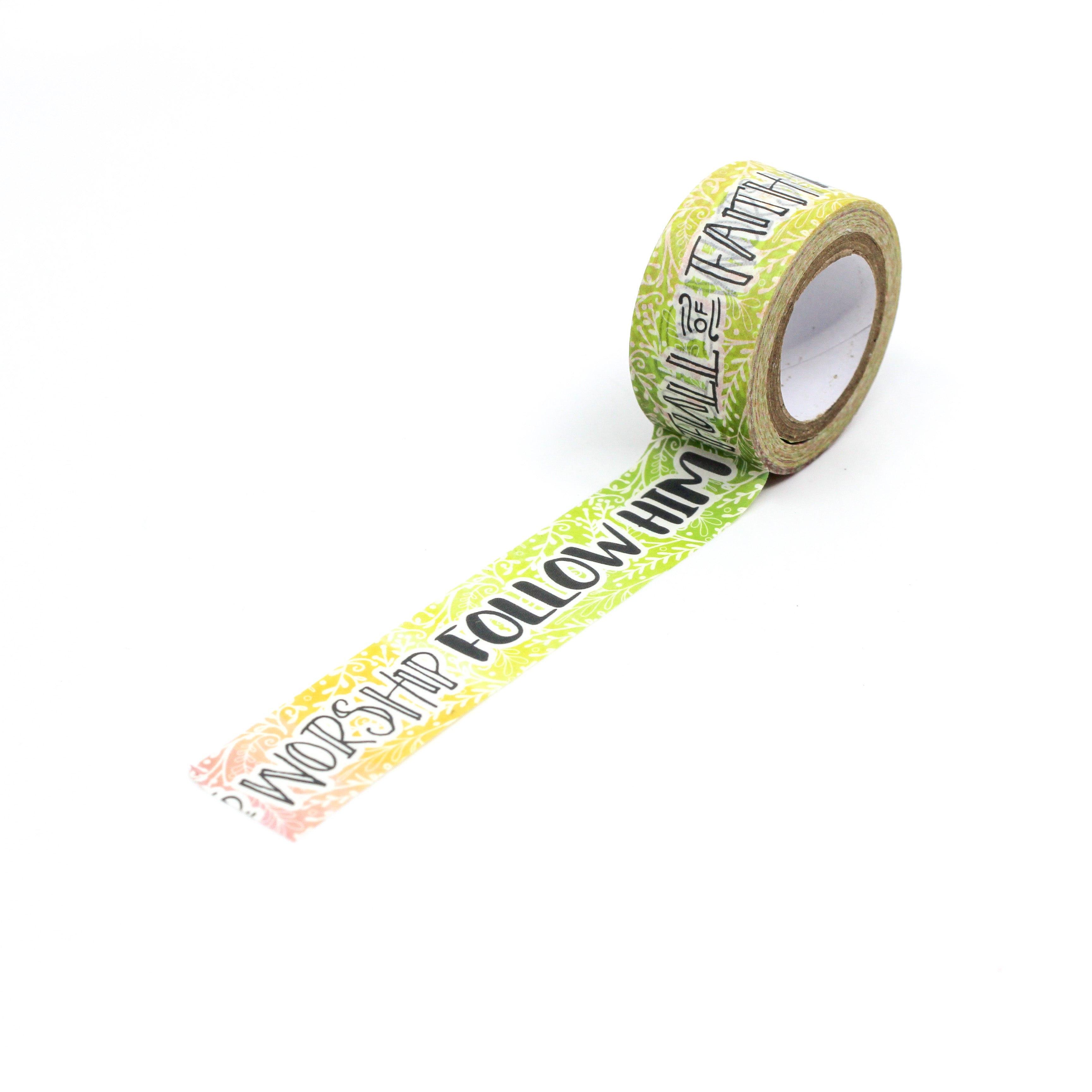 Infuse your journaling with faith and inspiration using our washi tape adorned with faith phrases and spiritual quotes, enhancing your connection with your faith. This tape is sold at BBB Supplies Craft Shop.