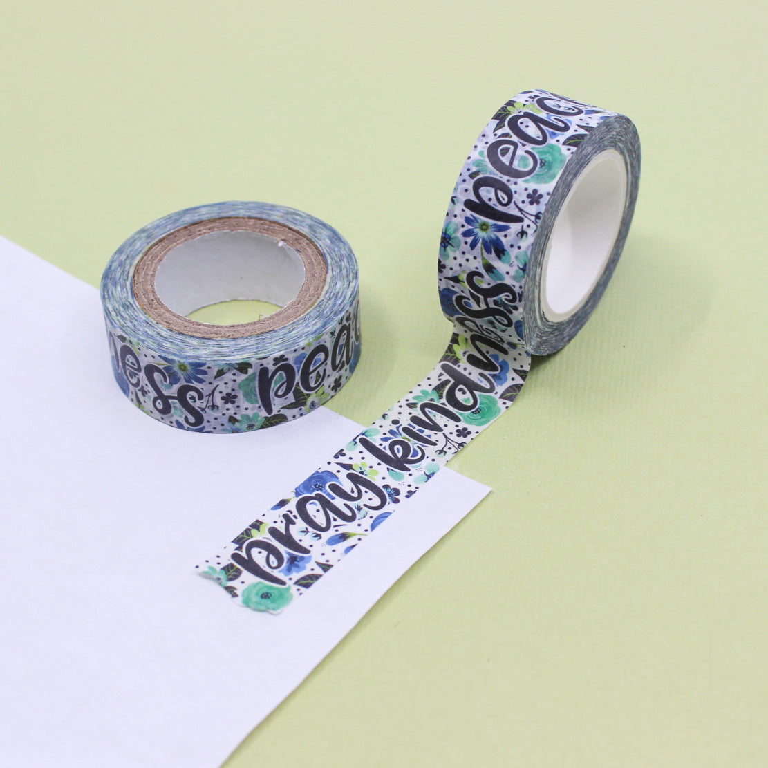 Elevate your crafts with our Gratitude and Faith Phrases Washi Tape, featuring inspirational messages and expressions of faith, perfect for adding a touch of spiritual positivity to your projects. This tape is sold at BBB Supplies Craft Shop.