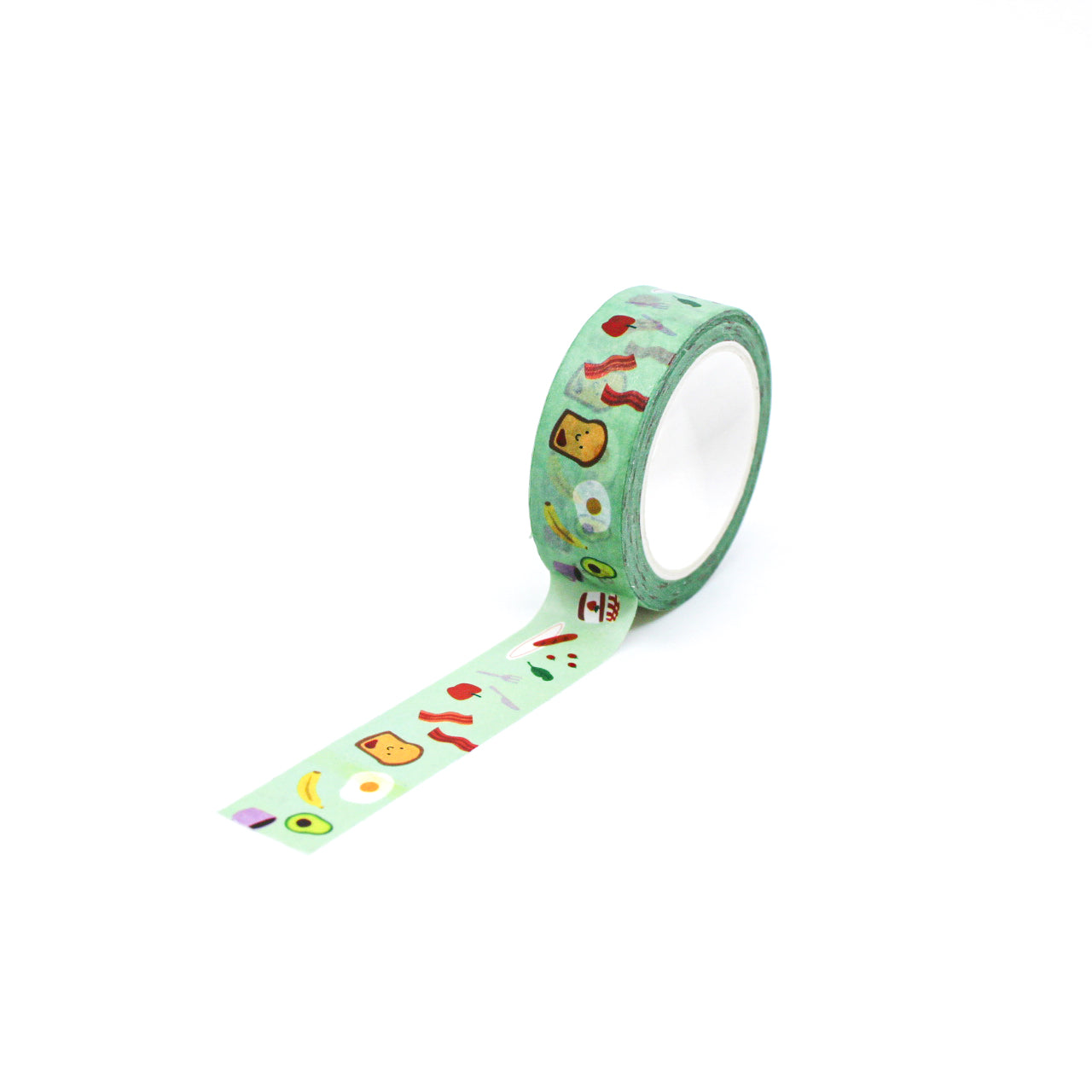 Start your crafting day right with our Breakfast Food Washi Tape, featuring a tasty array of breakfast items. Perfect for adding a delicious and whimsical touch to your projects. This tape is designed by Girl of All Work and sold at BBB Supplies Craft Shop.