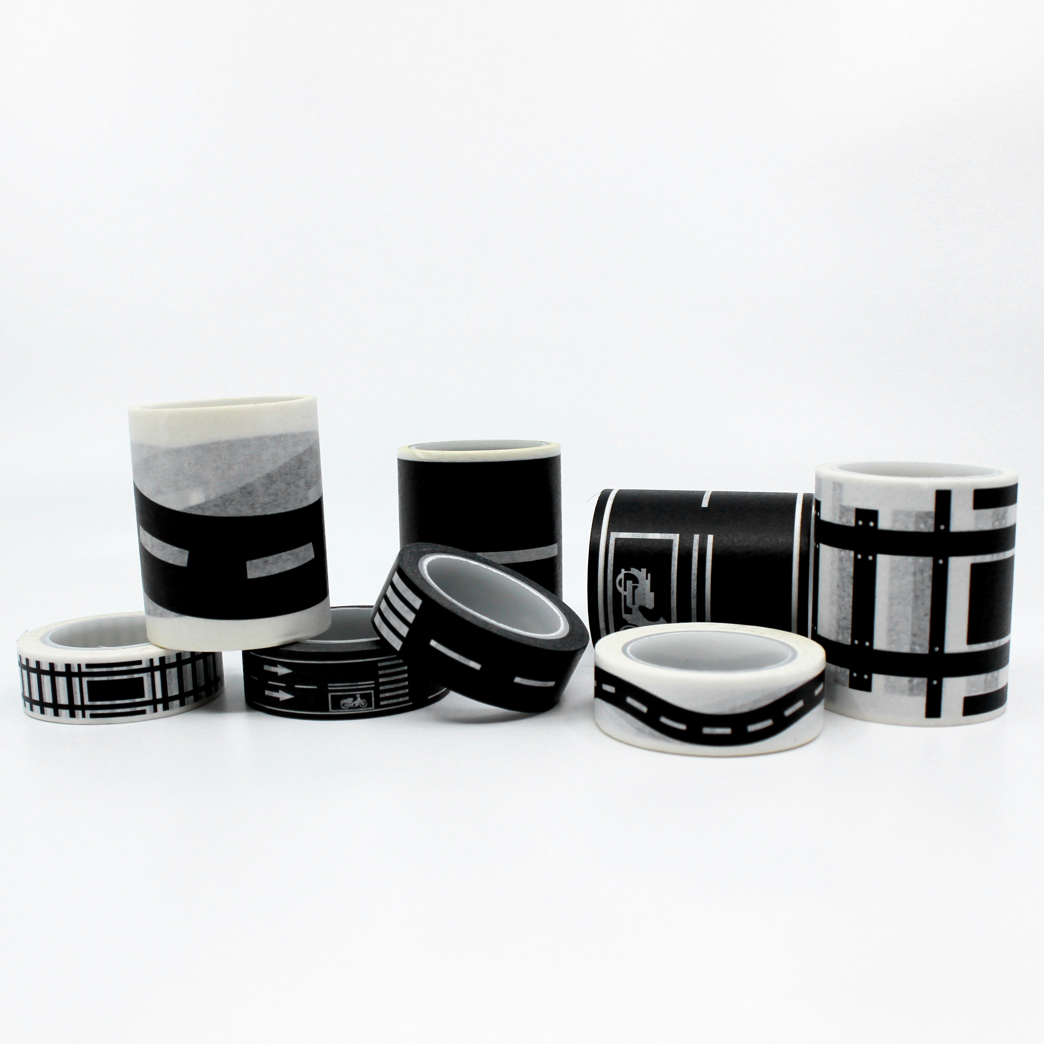 Black And White Washi Tape Set Solid Color White Black - Temu