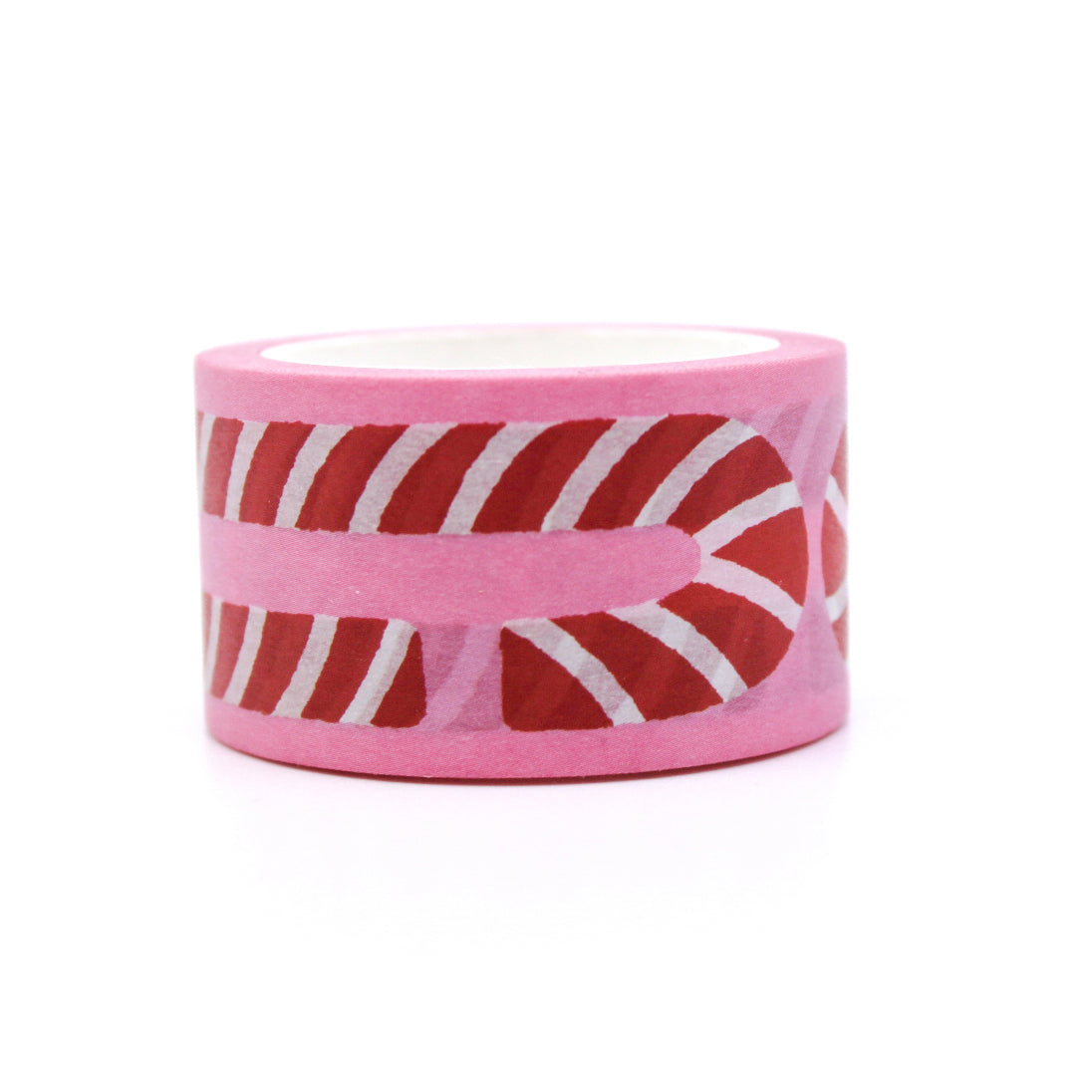 Sweet Tooth Candy Cane Washi Tape showcasing delightful candy canes in a whimsical pattern, adding a sugary and festive flair to your crafting or holiday-themed projects. This tape is from Rebecca Jane Woolbright and sold at BBB Supplies Craft Shop.