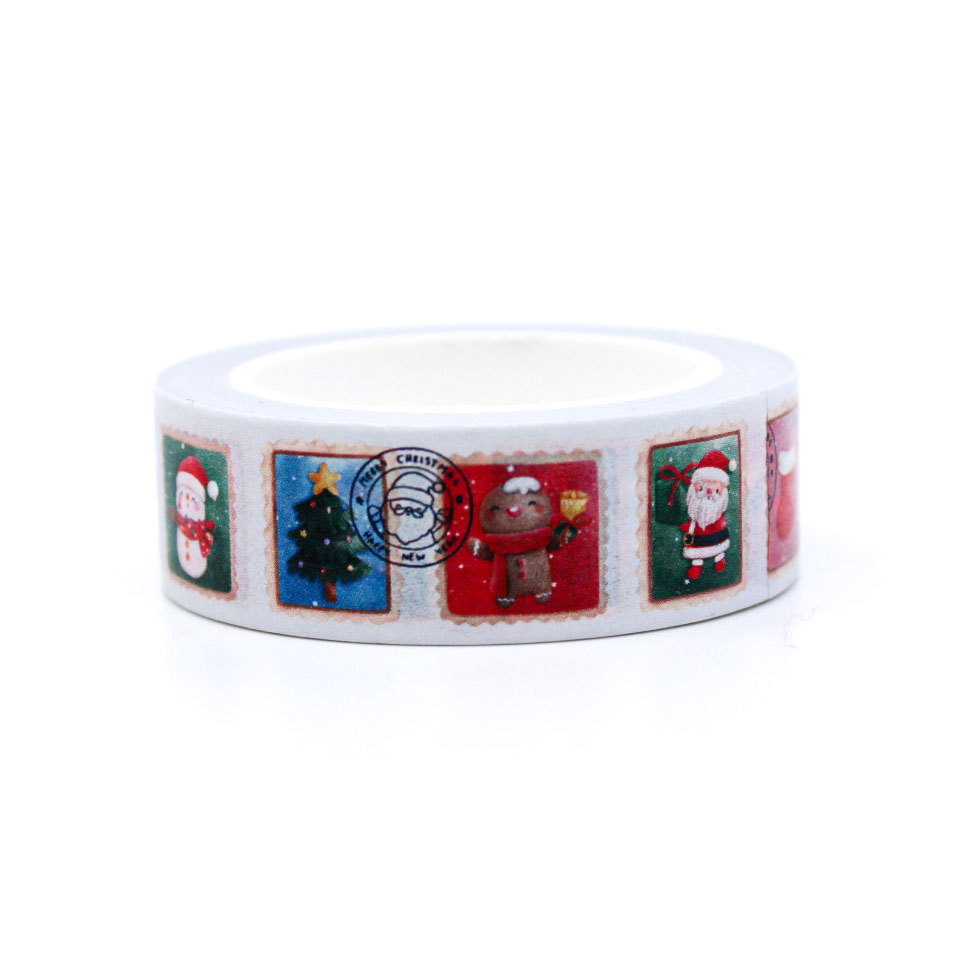 Vintage-style Christmas postage washi for planners and snail mail