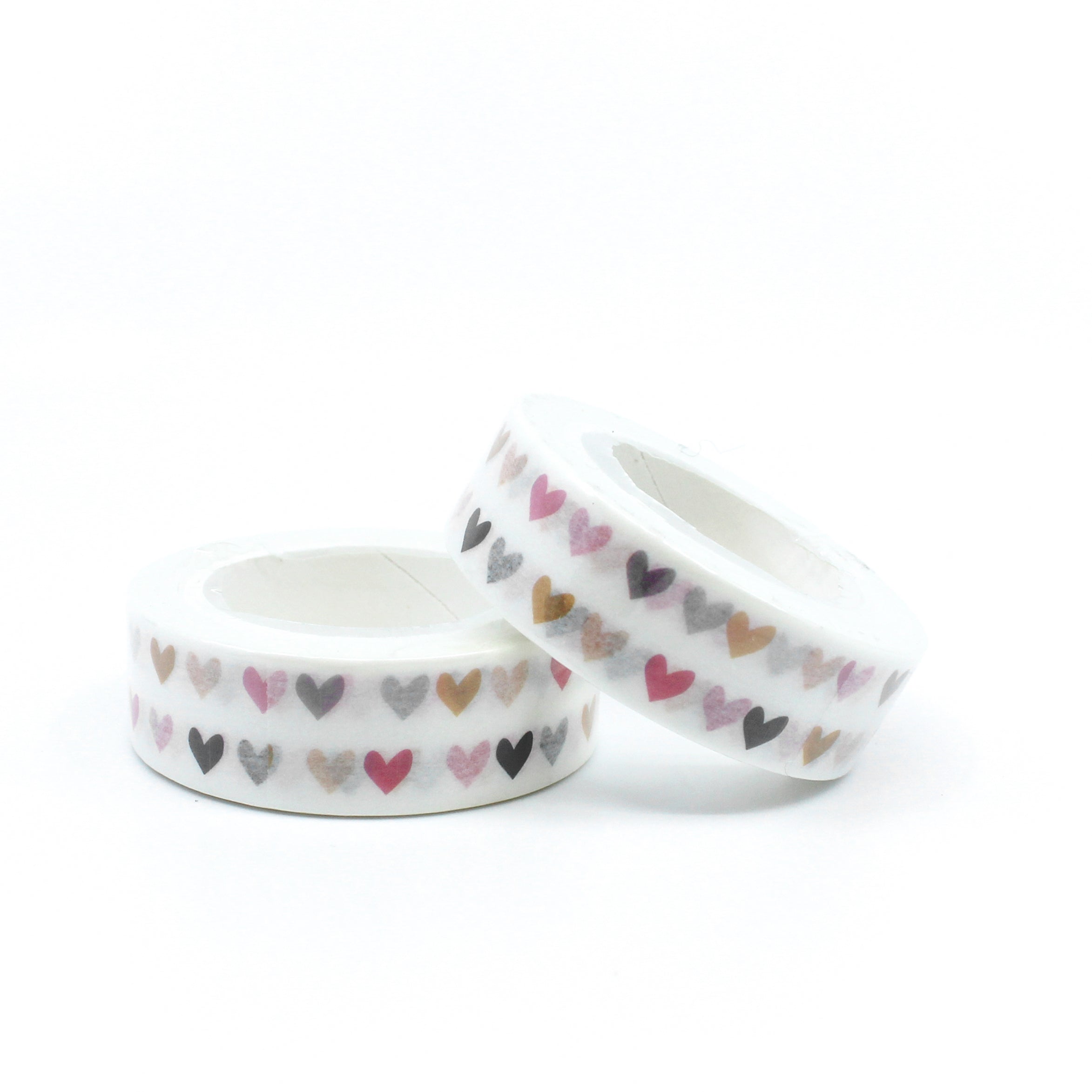 Elevate your projects with our captivating colorful rainbow hearts washi tape, showcasing delightful heart motifs in a spectrum of bright and lively colors, evoking a sense of happiness and positivity. This tape is sold at BBB Supplies Craft Shop.