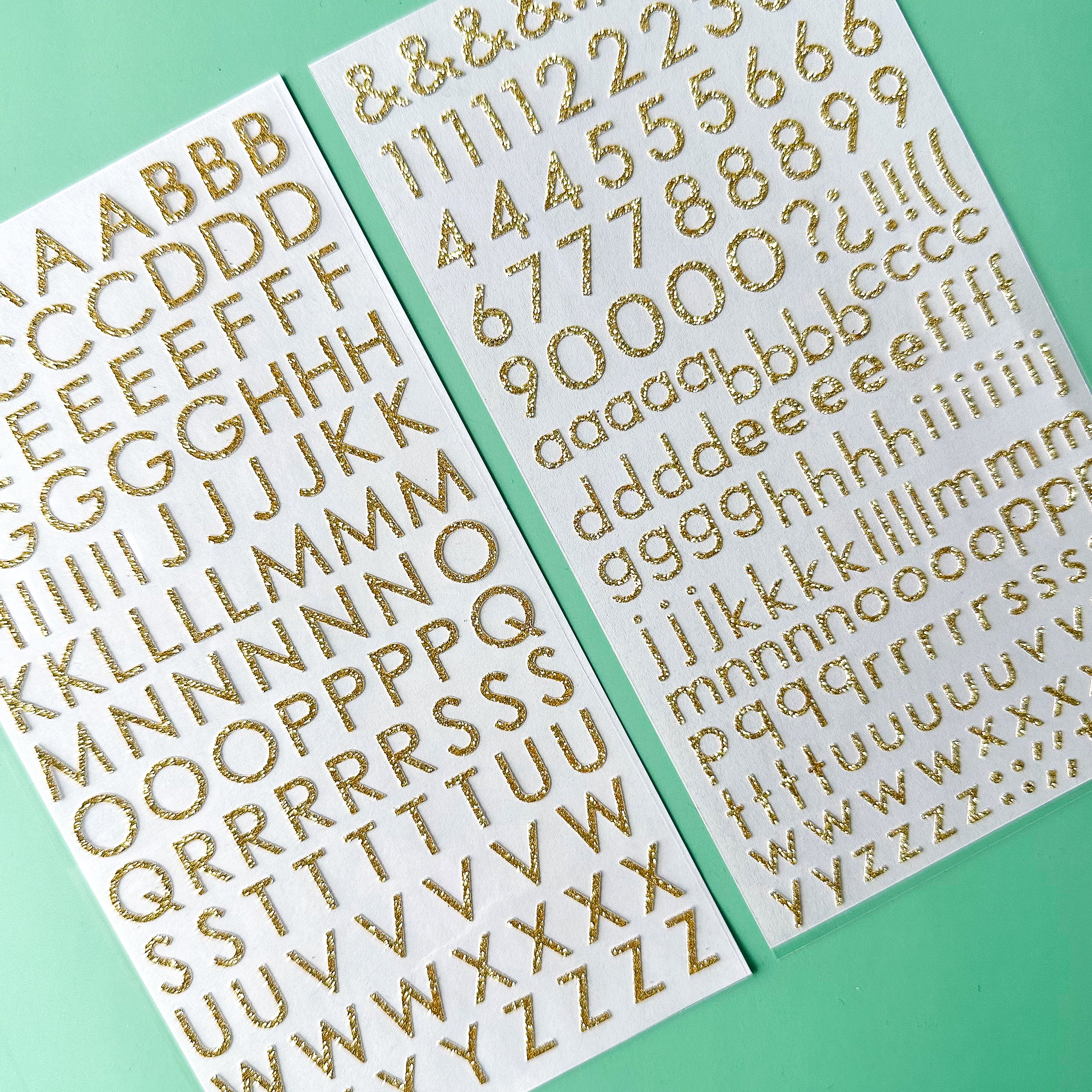Alphabet Letters Number Stickers Foil Glitter Self Adhesive Gold 2