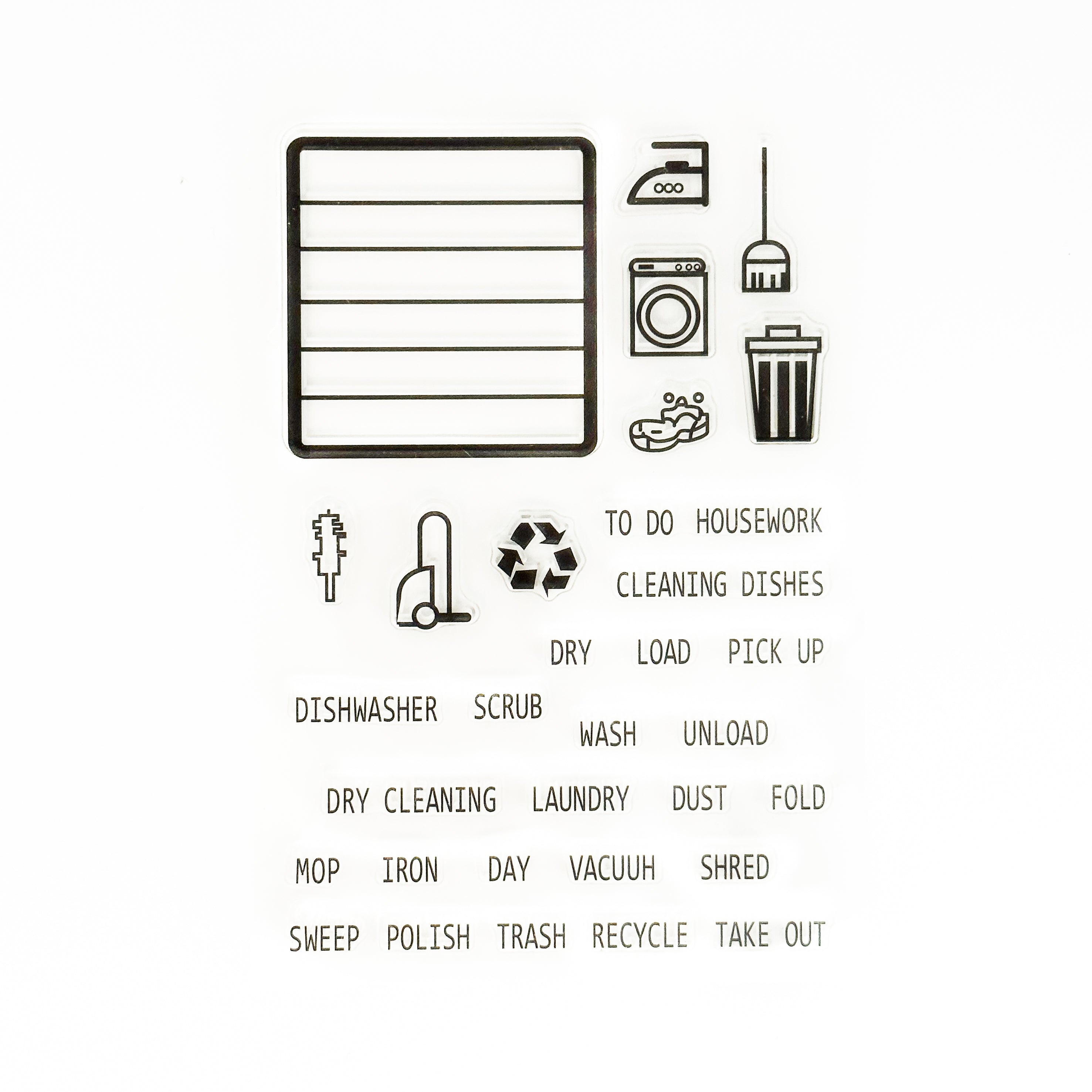 Housework and Chores Icon Planner Stamps