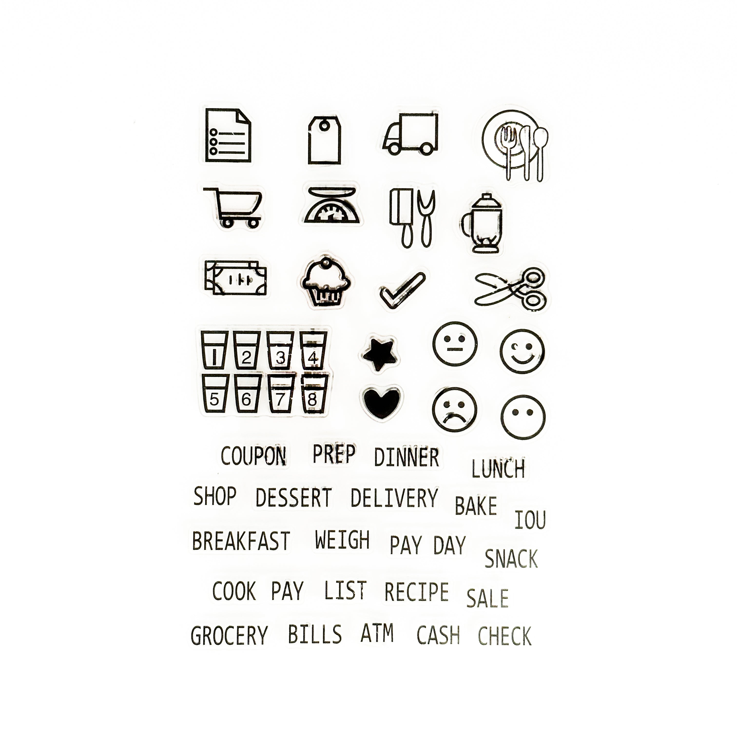 Meal Prep Icon Planner Stamps