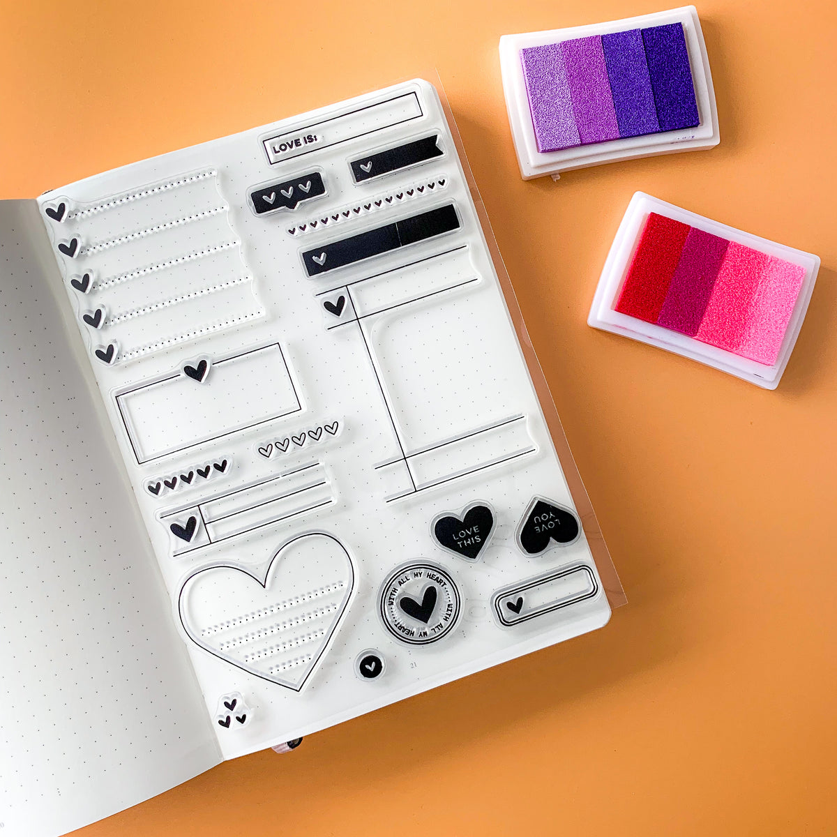 Heart Banners, Titles & Accents Stamps | Planner Stamps | BBB Supplies