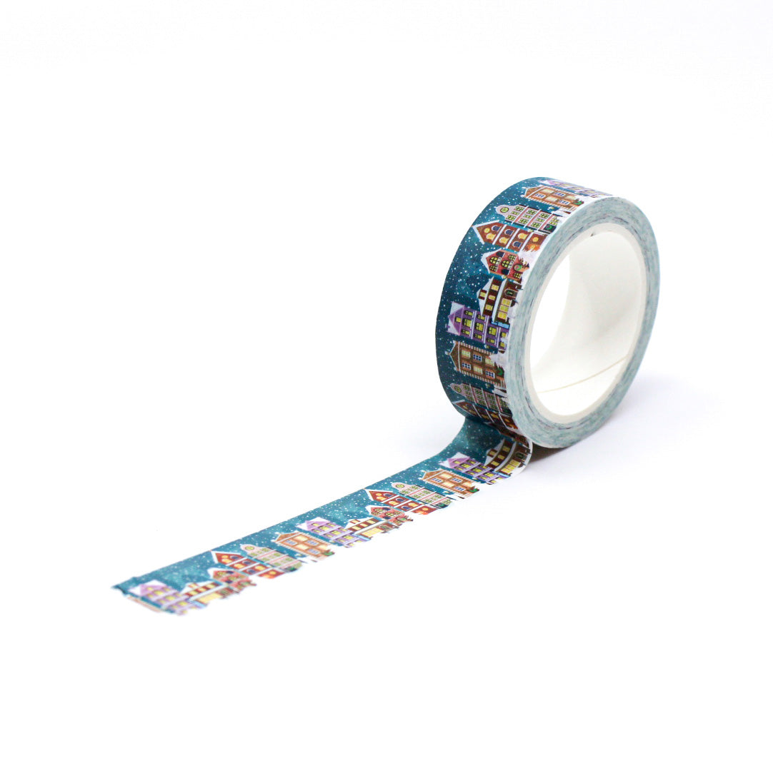 Add a whimsical touch to your holiday crafts with this delightful washi tape featuring a charming Santa's village design. Perfect for decorating cards, gift wrap, and more, this tape is sure to spread holiday cheer! This tape is sold at BBB Supplies Craft Shop.