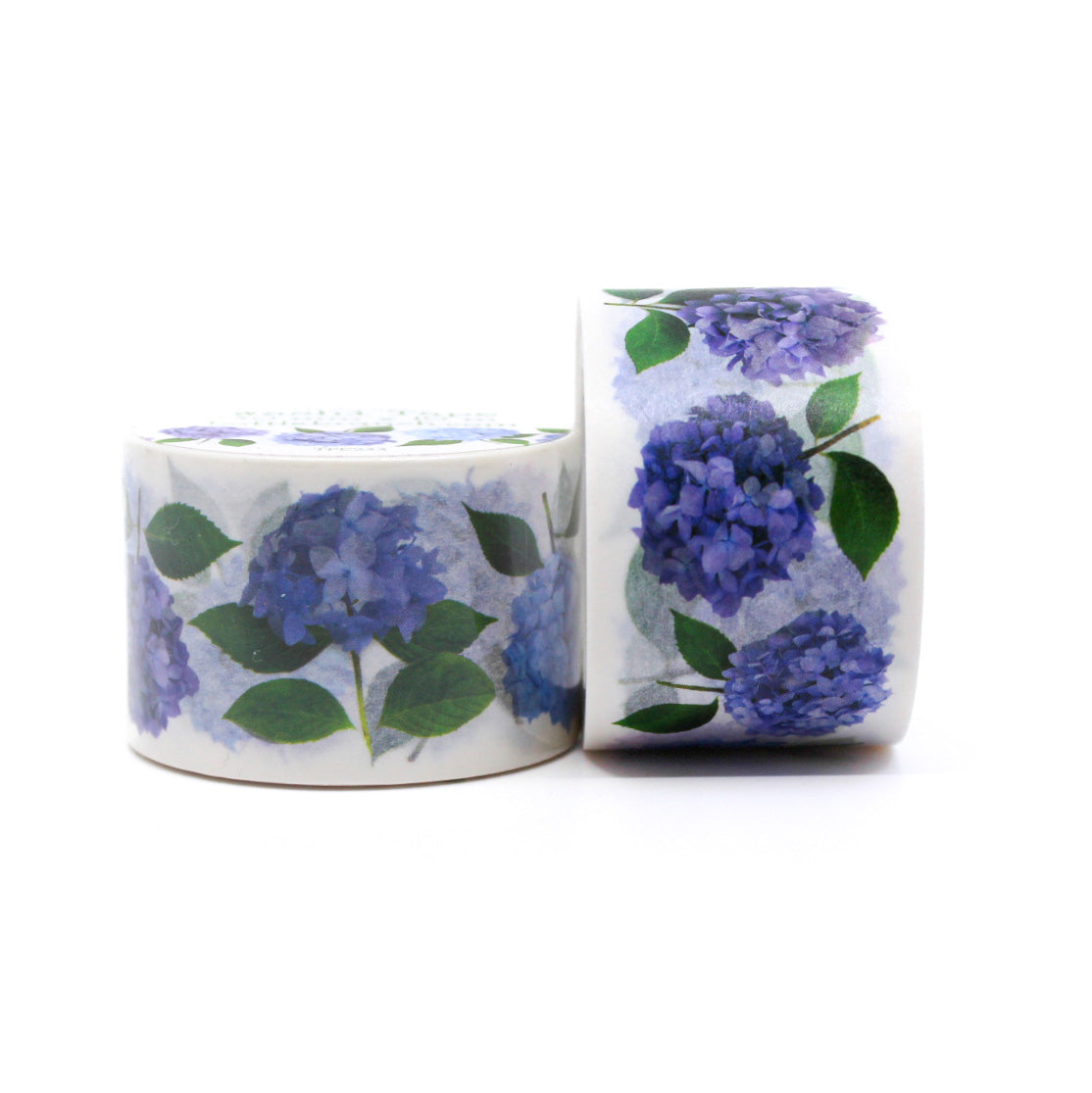 Hydrangea Floral Washi Tape features vibrant hydrangea blooms in various shades of blue, pink, and purple, set against a white background. Perfect for adding a floral touch to your crafts, this tape is ideal for scrapbooking, card making, or decorating journals. This tape is from Bottle Branch Designs and sold at BBB Supplies Craft Shop.