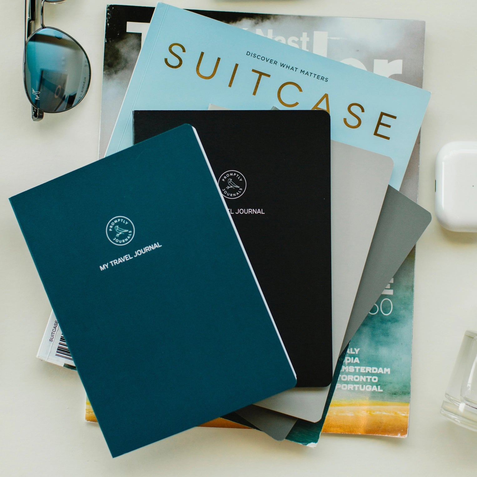 These mini travel journals are perfect to fit in your pocket and document the best parts of your trip, with prompts along the way! This journal is from promptly and sold at BBB Supplies Craft Shop.