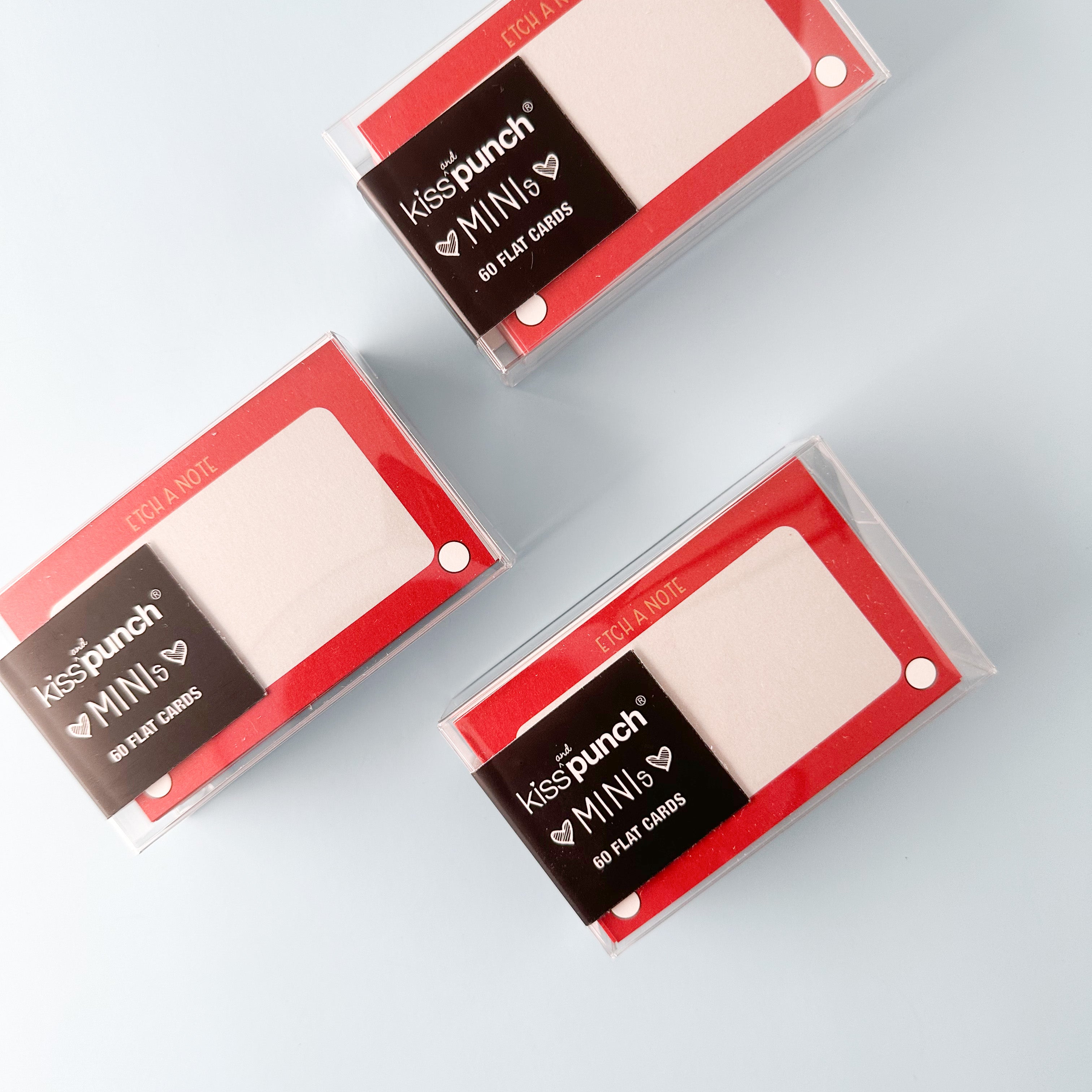 Rediscover nostalgia with our Etch a Sketch Mini Notecards, featuring charming illustrations inspired by the classic toy. Ideal for adding a playful and retro touch to your notes and messages. These notecards from Kiss Punch are sold at BBB Supplies Craft Shop.