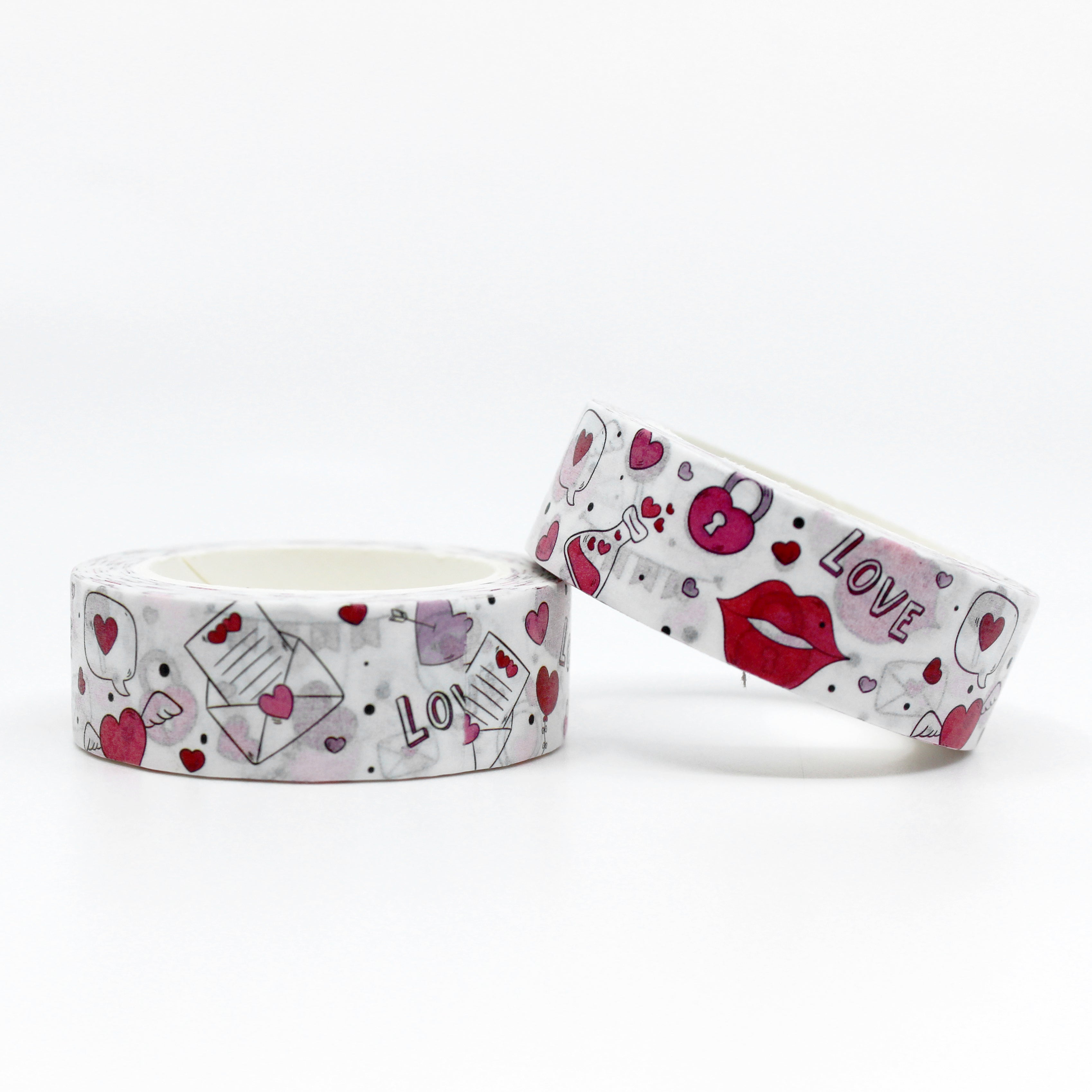 This Valentine Objects Tape is adorned with charming illustrations of love letters, hearts, and romantic motifs, this tape adds an enchanting touch to your creations.  This tap is sold at BBB Supplies Craft Shop.