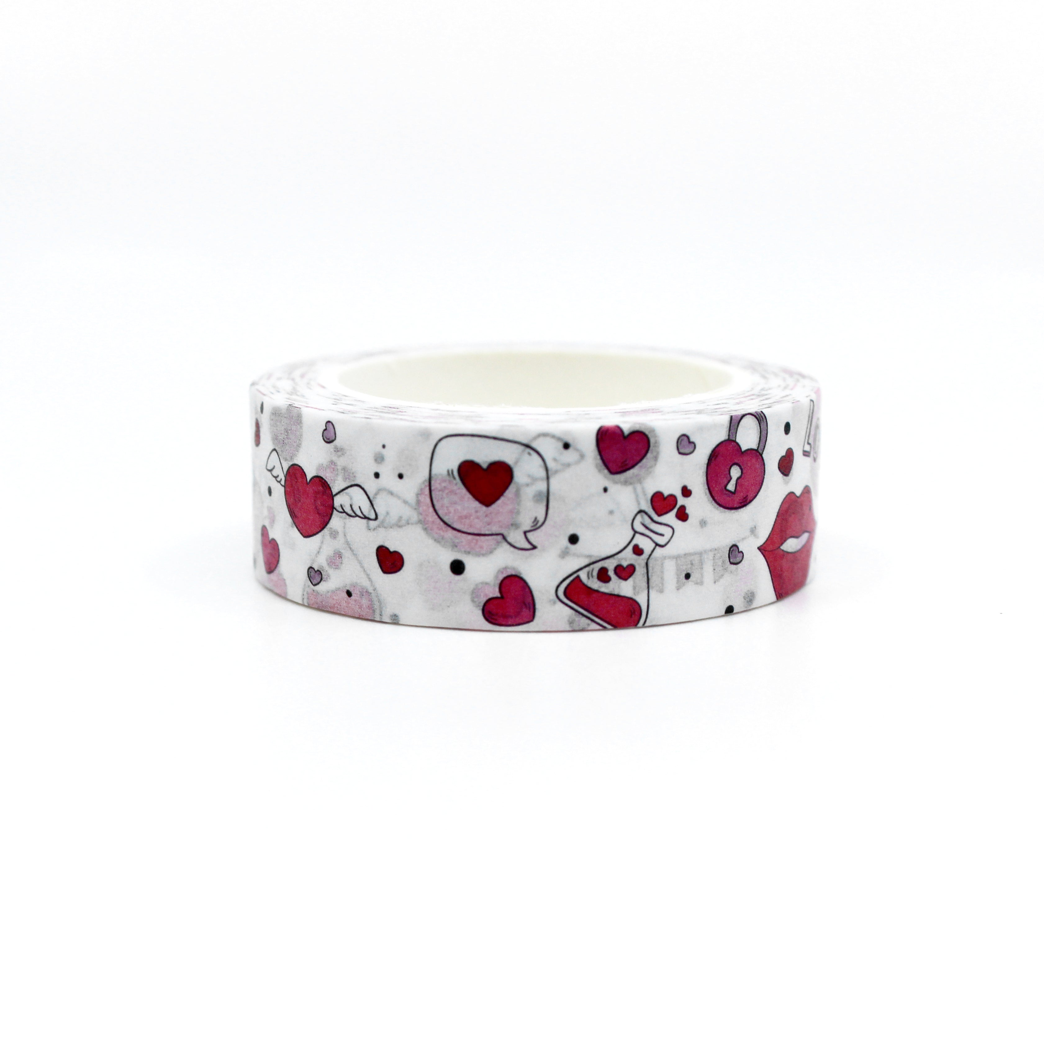 This Valentine Objects Tape is adorned with charming illustrations of love letters, hearts, and romantic motifs, this tape adds an enchanting touch to your creations.  This tap is sold at BBB Supplies Craft Shop.