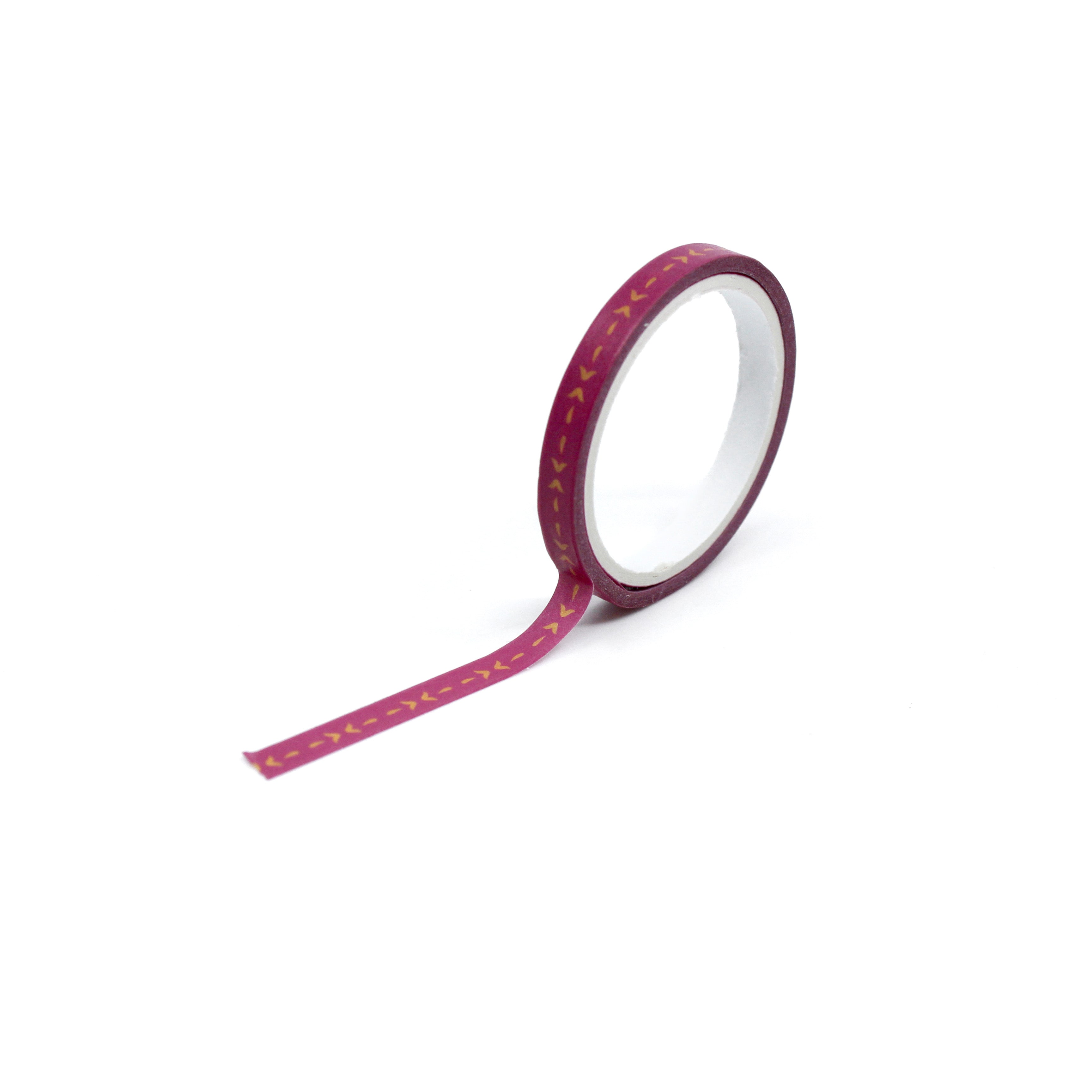 Enhance your crafts with our Pink Arrow Pattern Washi Tape, featuring a charming arrow design in a delightful shade of pink. Ideal for adding a playful and stylish touch to your projects. This tape is sold at BBB Supplies Craft Shop.