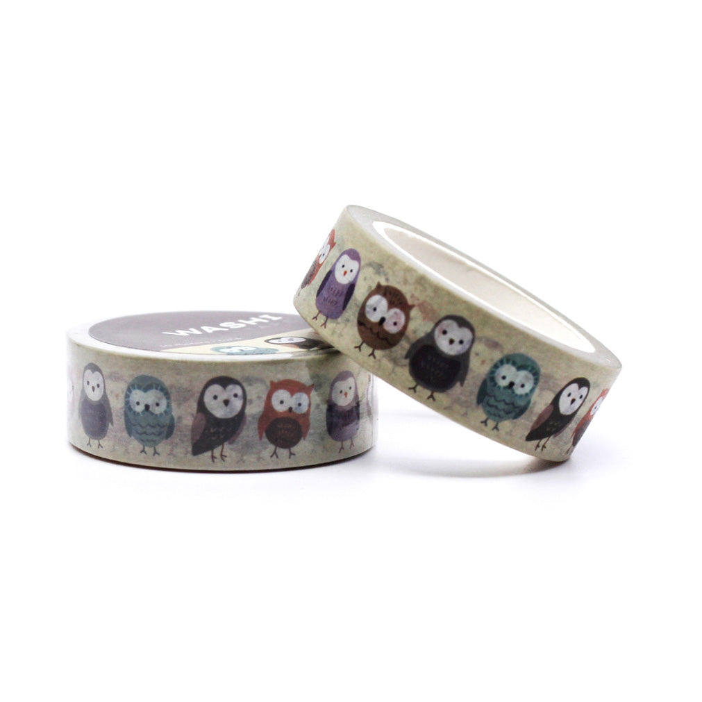 Woodland Owls Washi Tape is a charming tape featuring intricate owl designs, perfect for adding a whimsical touch to your crafts, scrapbooking, and projects. This tape is from Girl of All Work and sold at BBB Supplies Craft Shop.