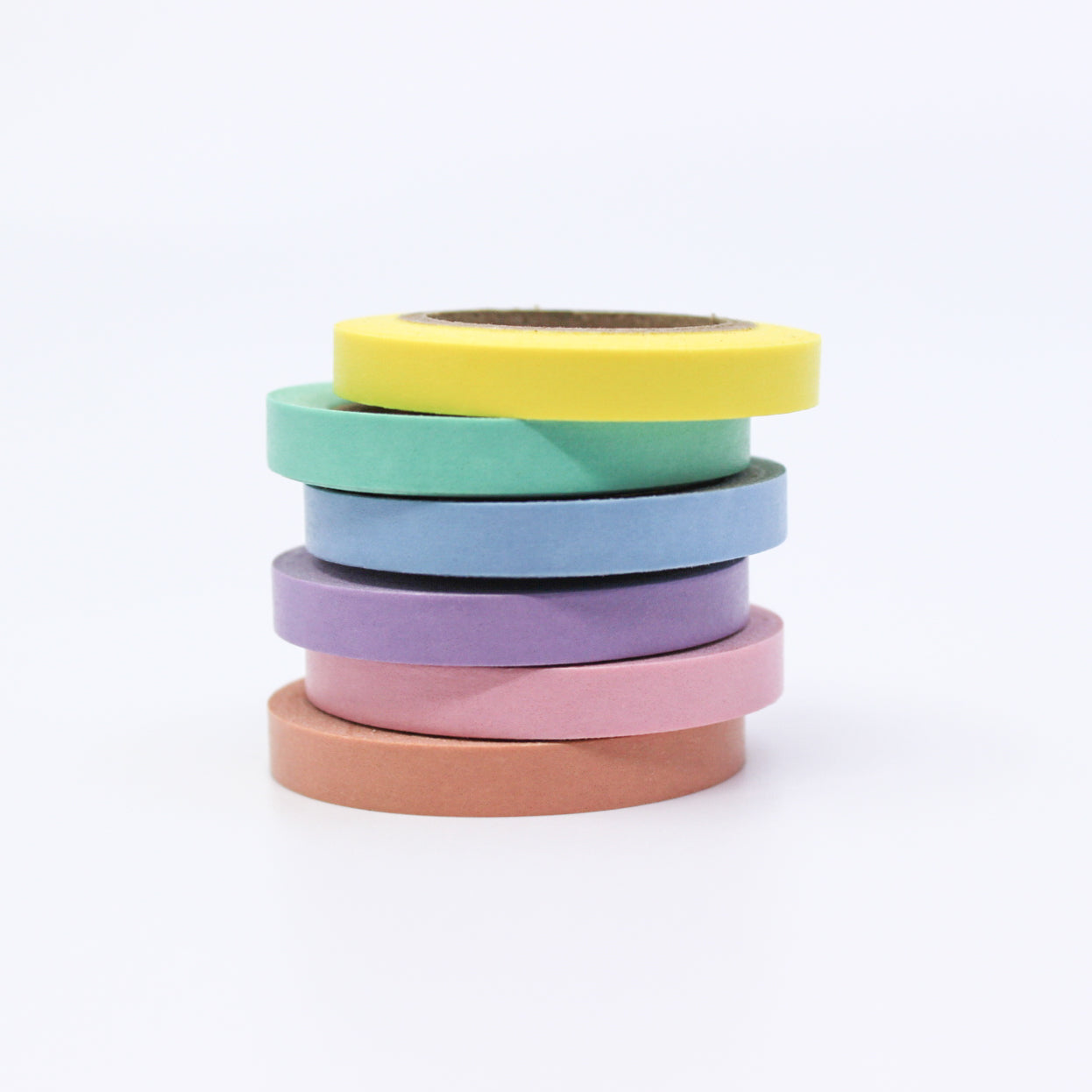 Pastel Color Narrow Solid Washi Tape Set