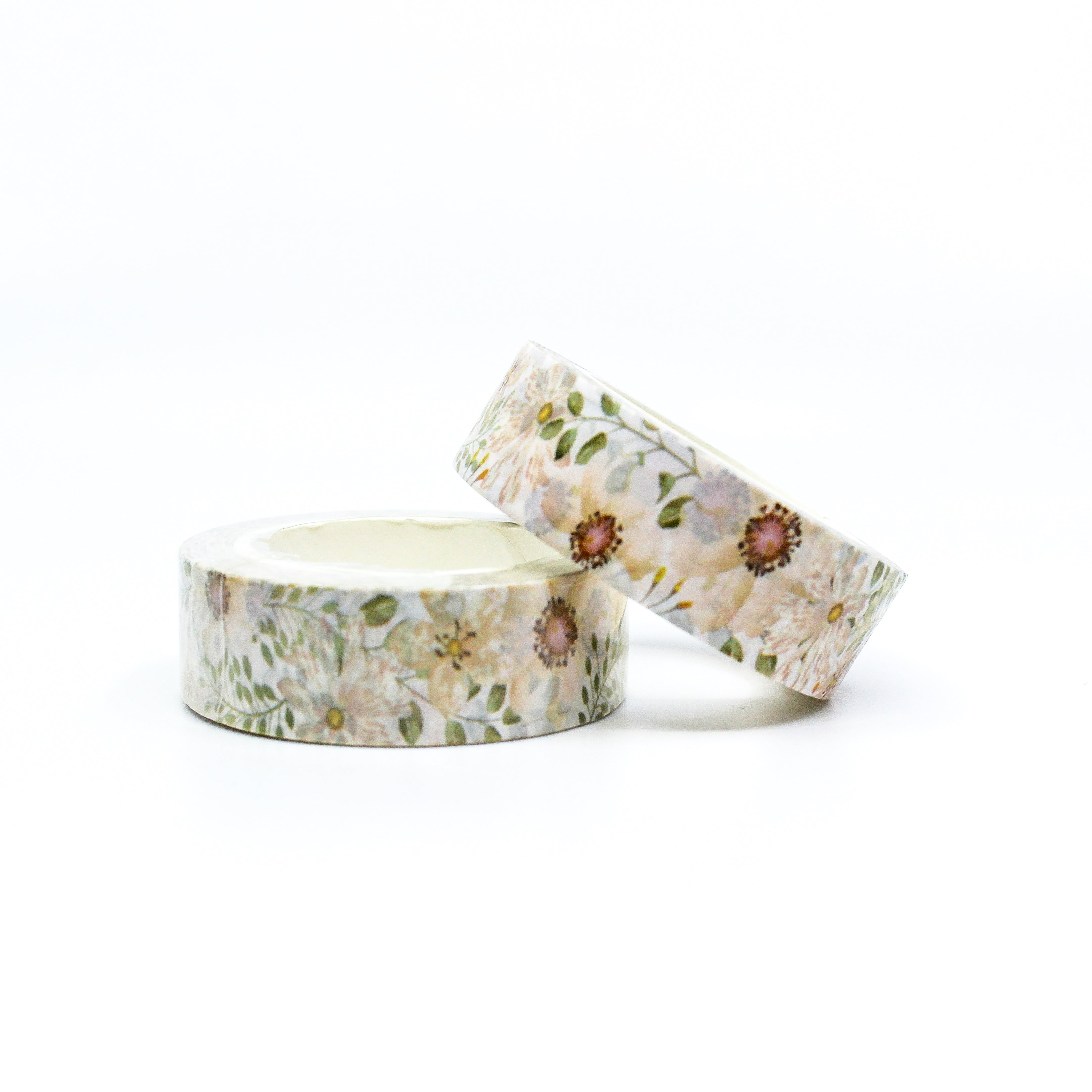 Add a touch of nature's beauty to your crafts with our blush peach floral washi tape, featuring elegant floral designs in a variety of colors, perfect for creating graceful and artistic accents. This tape is sold at BBB Supplies Craft Shop.