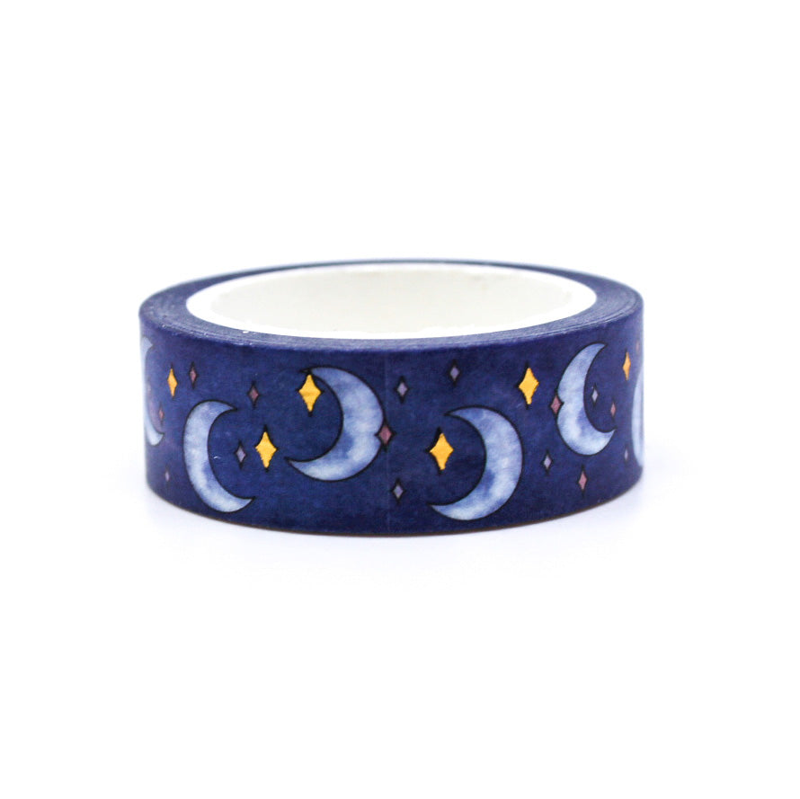 Add an aura of mystique with our Mystical Symbols Crescent Moon Washi Tape, featuring enchanting moon and symbolic designs. Perfect for crafting a magical atmosphere. This tape is sold at BBB Supplies Craft Shop.