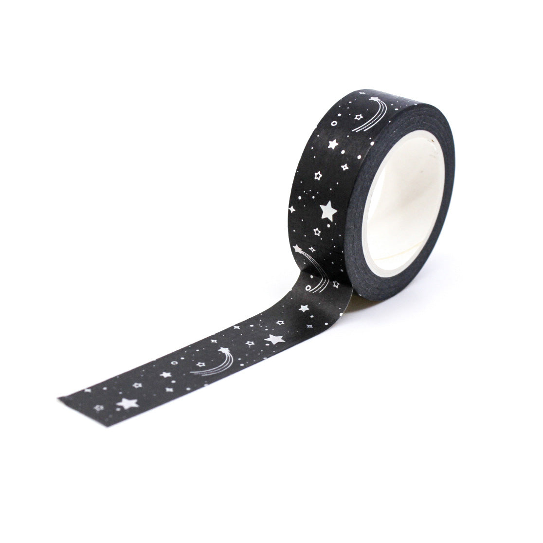 Silver Snake Washi Tape | Snake and Crystal Motif on Black | Gift Wrapping  and Craft Tape