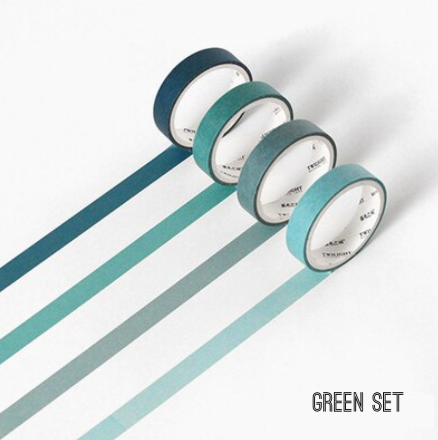 Discover creativity with our Boxed Color Coordinated Washi Tape Set. This set offers a range of Turquoise and Green washi tapes neatly packaged for your crafting convenience, allowing you to add vibrant and coordinated accents to your projects. These boxed washi sets are sold at BBB Supplies Craft Shop.