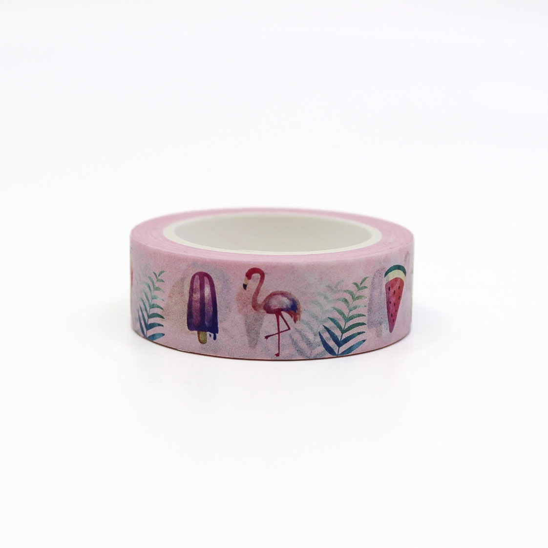 Brighten your projects with this vibrant washi tape featuring tropical summer motifs such as palm trees, hibiscus flowers, and beach icons, perfect for adding a sunny, island vibe to your scrapbooks and planners. This tape is from Penpaling Paula and sold at BBB Supplies Craft Shop