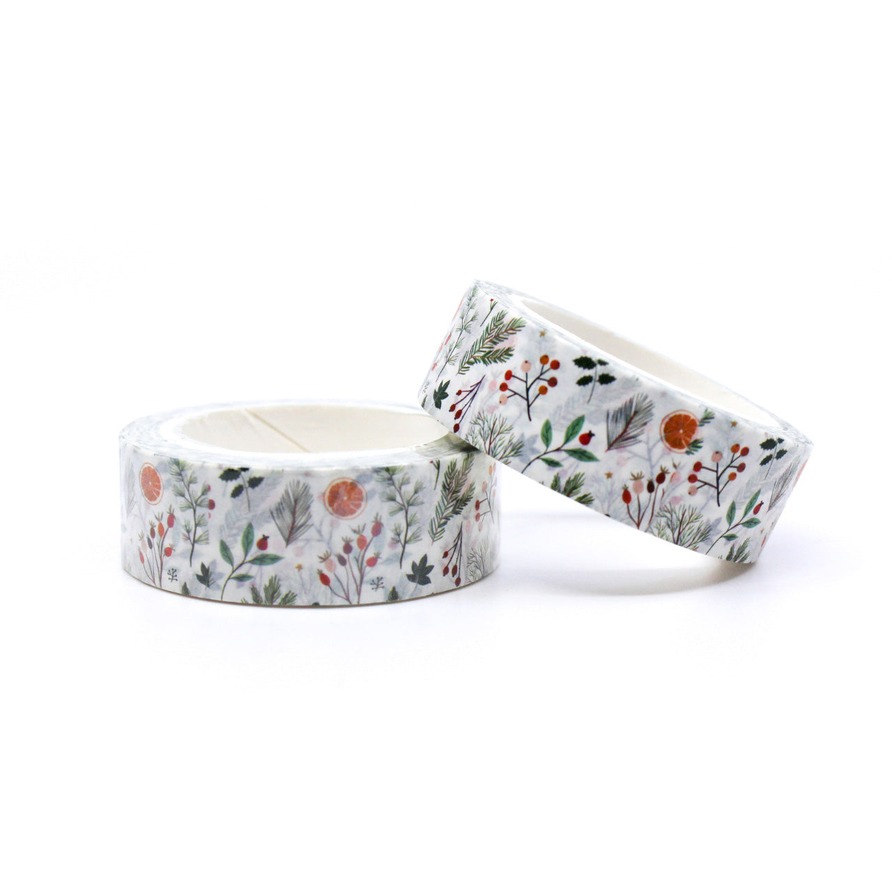Celebrate the holiday season with this charming washi tape featuring a traditional oranges pattern. The tape's festive design is perfect for adding a touch of warmth and cheer to your holiday-themed projects. This tape is sold at BBB Supplies Craft Shop.